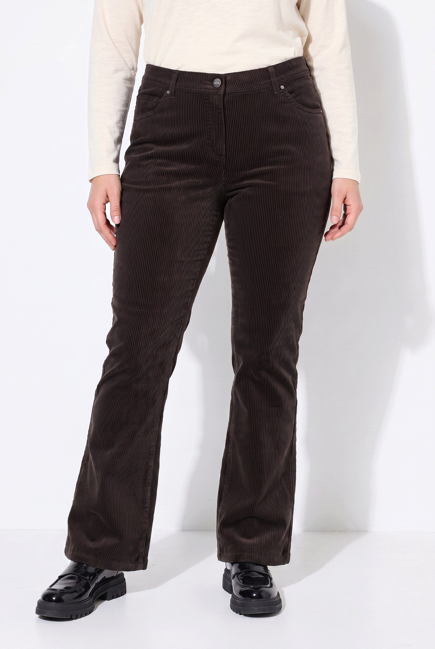 Ulla Popken Regular-fit-Jeans Cordhose Marie Bootcut Komfortbund Biobaumwolle