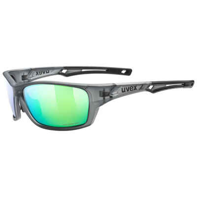 Uvex Sportbrille, (1-St), uvex Unisex – Erwachsene, sportstyle 232 P Sportbrille polarisiert smoke mat/green