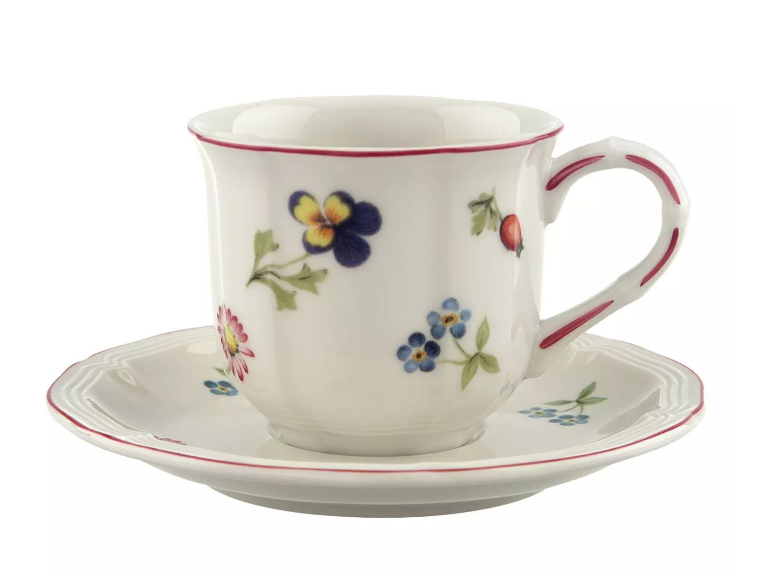 Villeroy & Boch Tasse Petite Fleur Kaffeetasse mit Untertasse 2tlg., Premium Porcelain