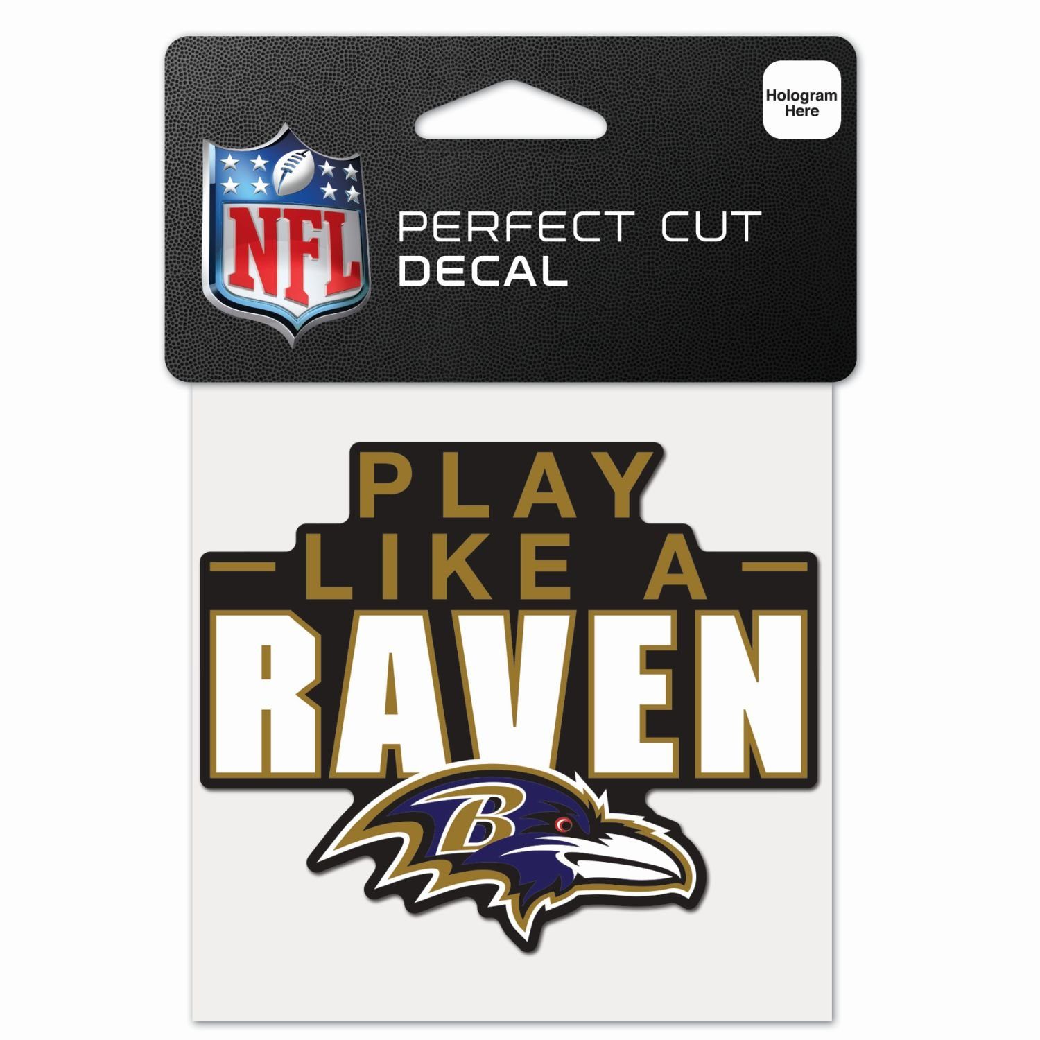 WinCraft Wanddekoobjekt Perfect Cut 10x10cm Aufkleber NFL Teams Slogan Baltimore Ravens