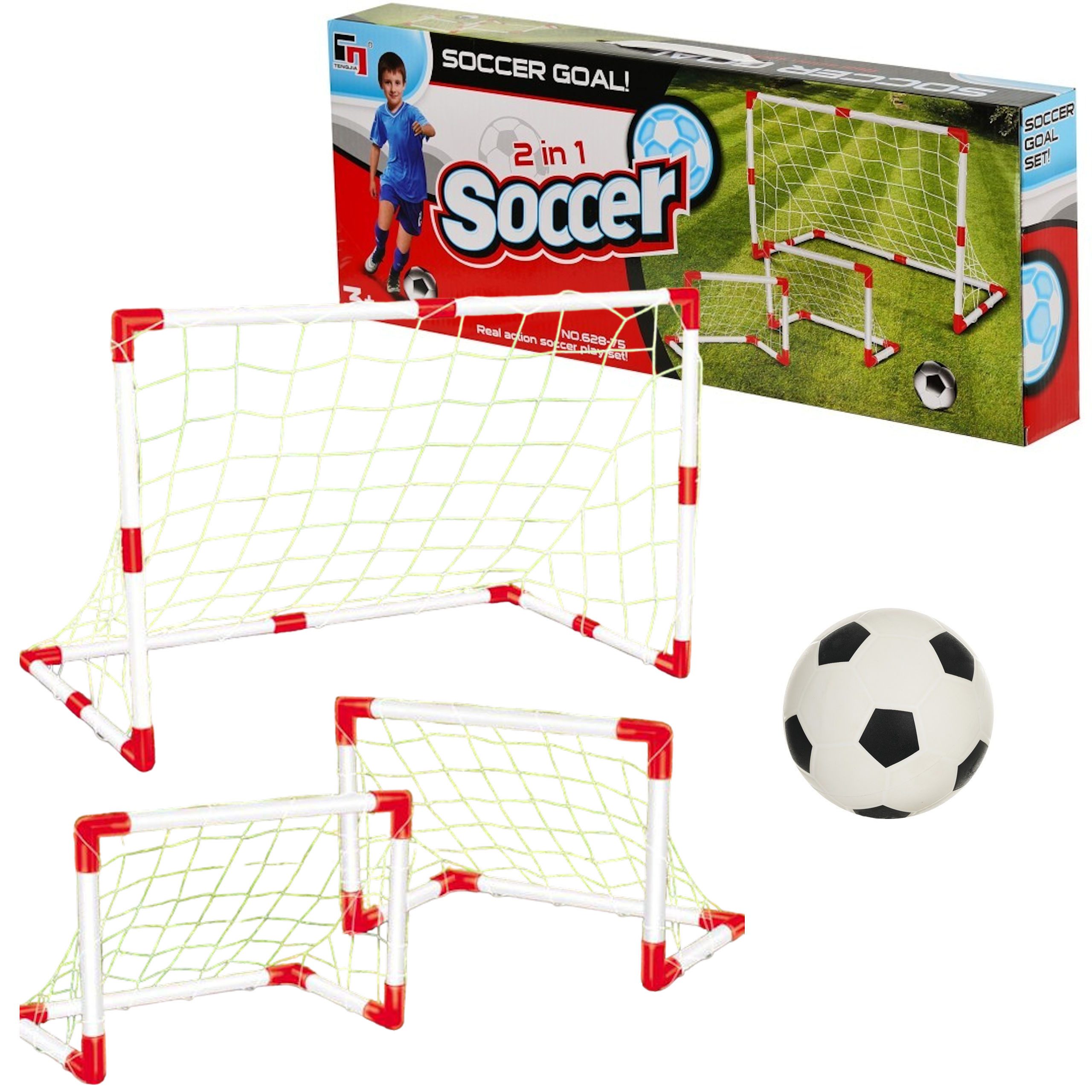 Fußballtor Fußballset 2in1, Fußball für Kinder, Trainingsset, Netz mit Tor