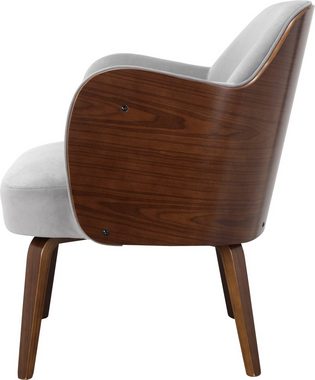 OTTO products Loungesessel Eleena (1-St), Stoff aus recyceltem Polyester, Beine aus Pappelholz, Sitzhöhe 47 cm