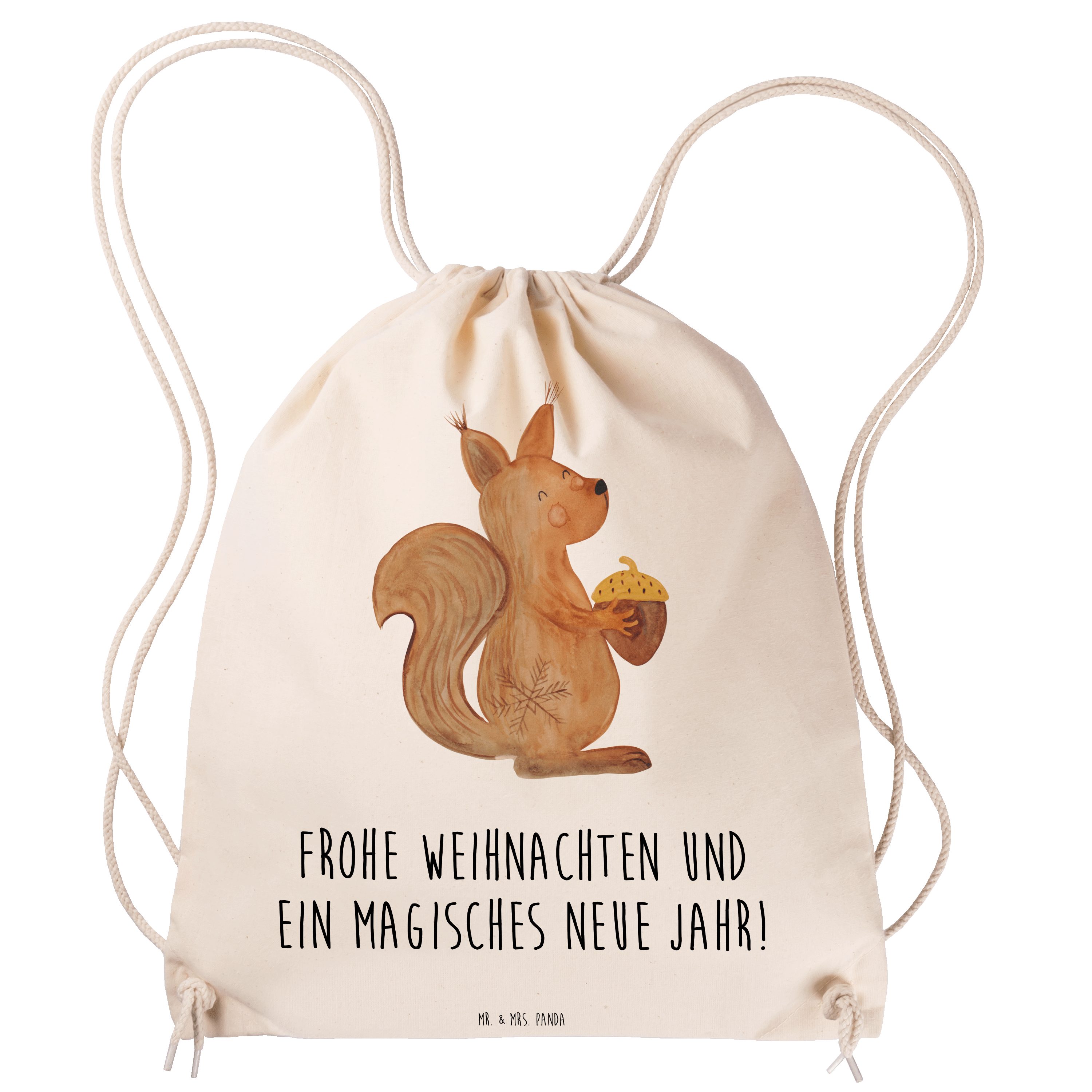Mr. & Mrs. Weihnachten - Geschenk, Sportbeutel - Transparent Sporttasche Panda Kinder Eichhörnchen (1-tlg)