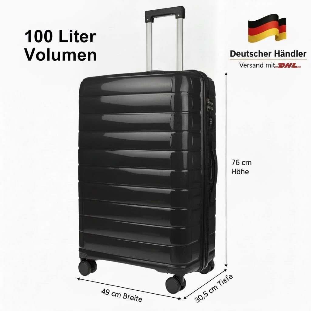 Christian Wippermann Business-Trolley XL Großer Koffer für Herren Damen Hartschalenkoffer, 4 Rollen, mit TSA-Schloss