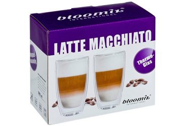 Bloomix Latte-Macchiato-Glas »Roma«, Glas, Doppelwandig, 4-teilig
