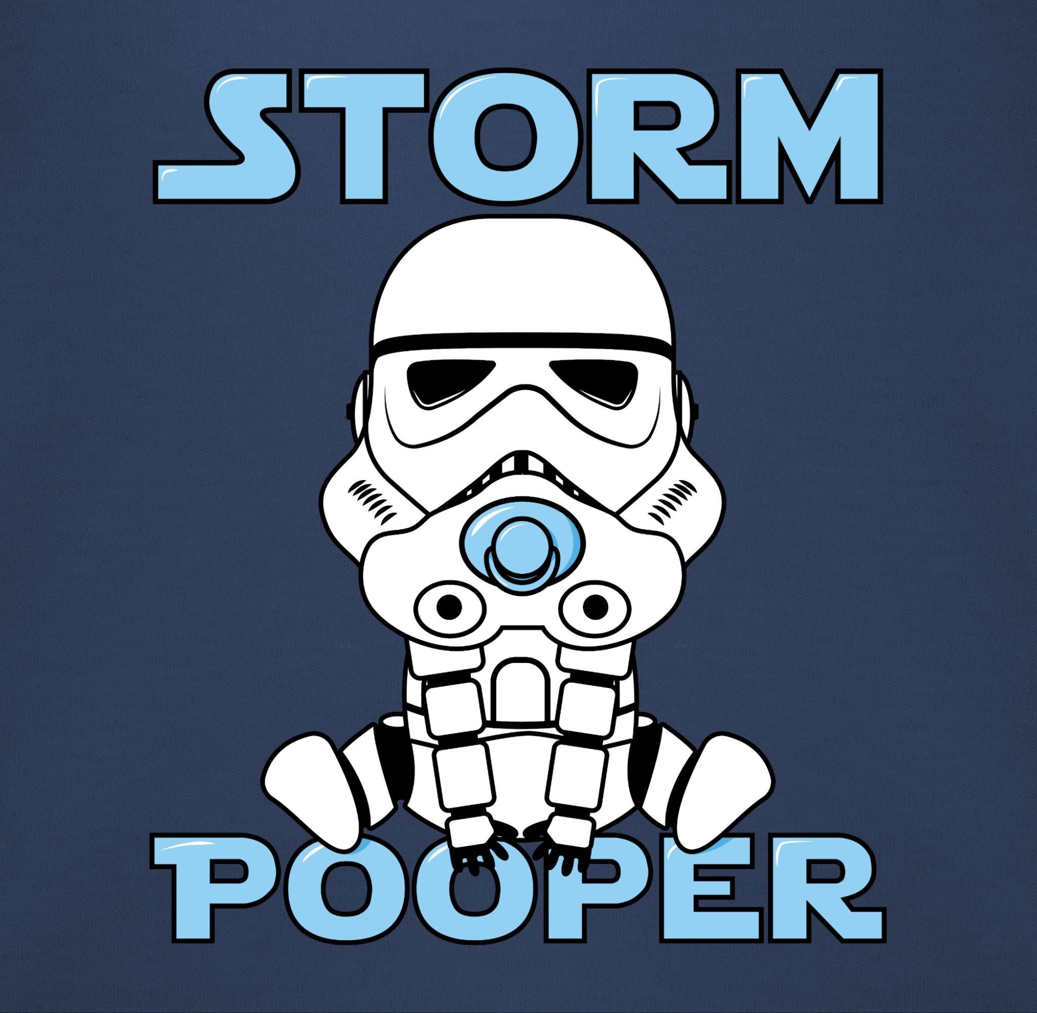 1 Navy Storm Stormpooper, Pooper Shirtracer Baby Sprüche Lätzchen Blau