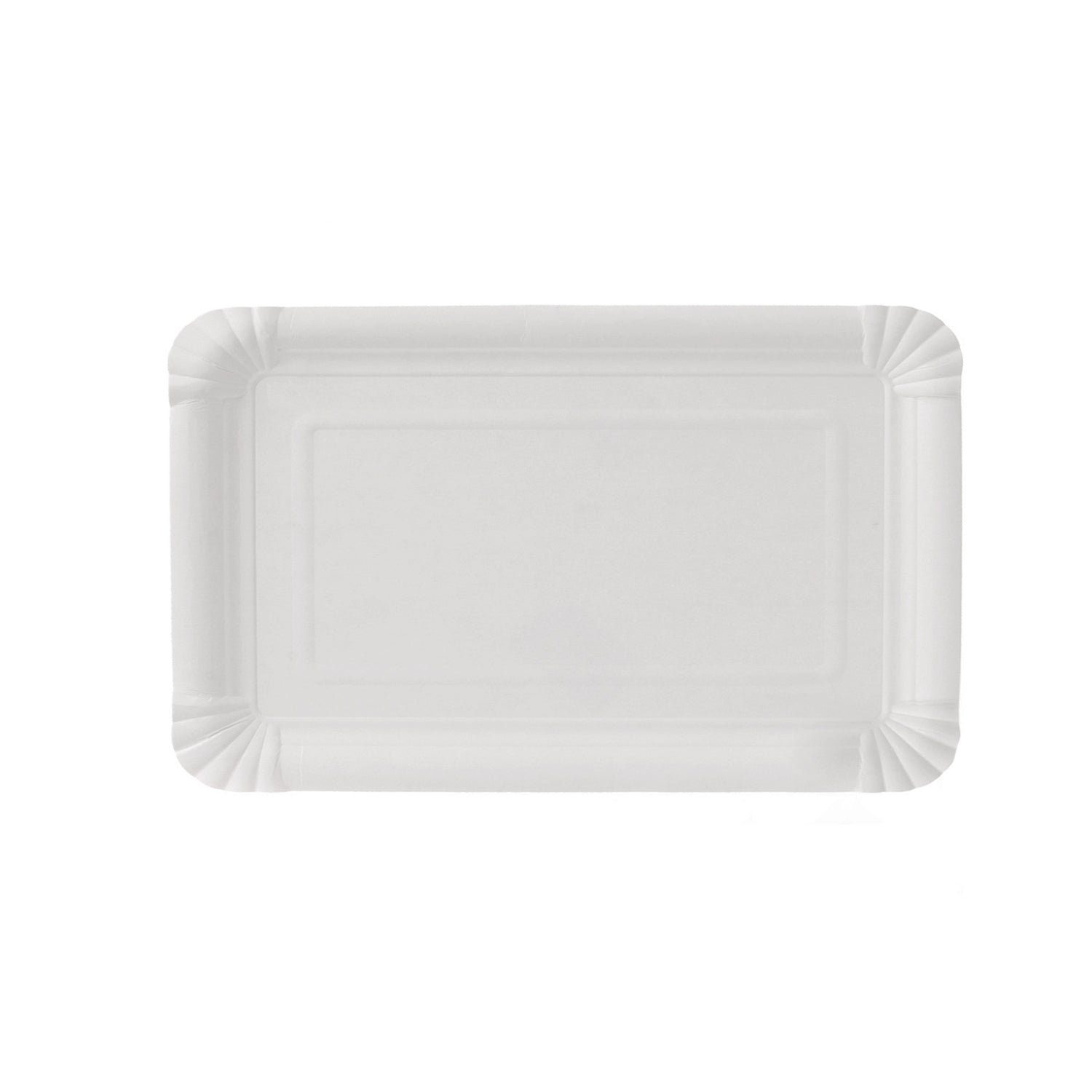 wisefood Einwegteller Papier Teller - rechteckig weiß 10 x 16 cm, (250 St)