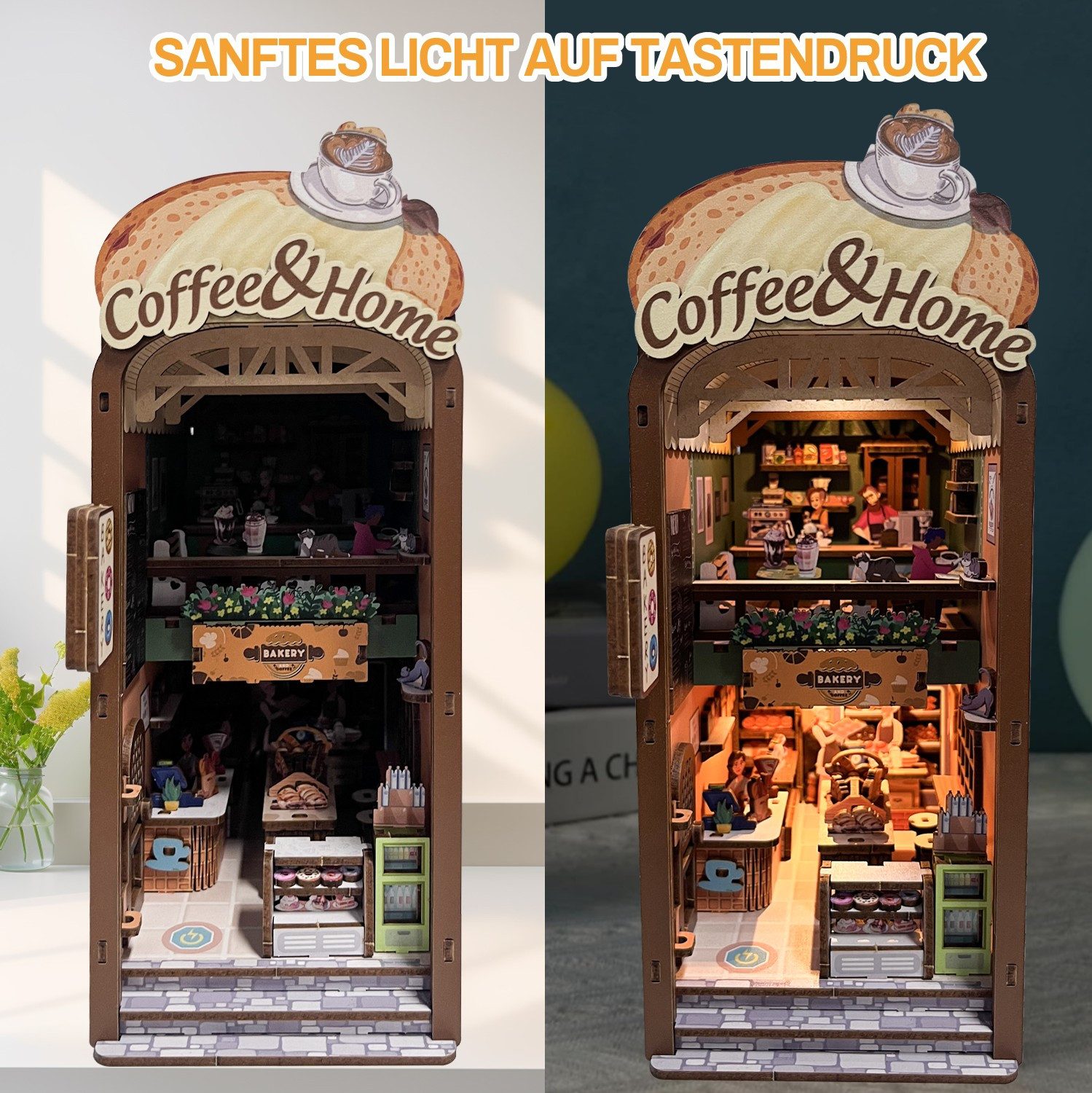 Esun 3D-Puzzle Book Nook KIT, DIY-Puppenhaus-Bausatz mit LED-Licht für Erwa günstig online kaufen