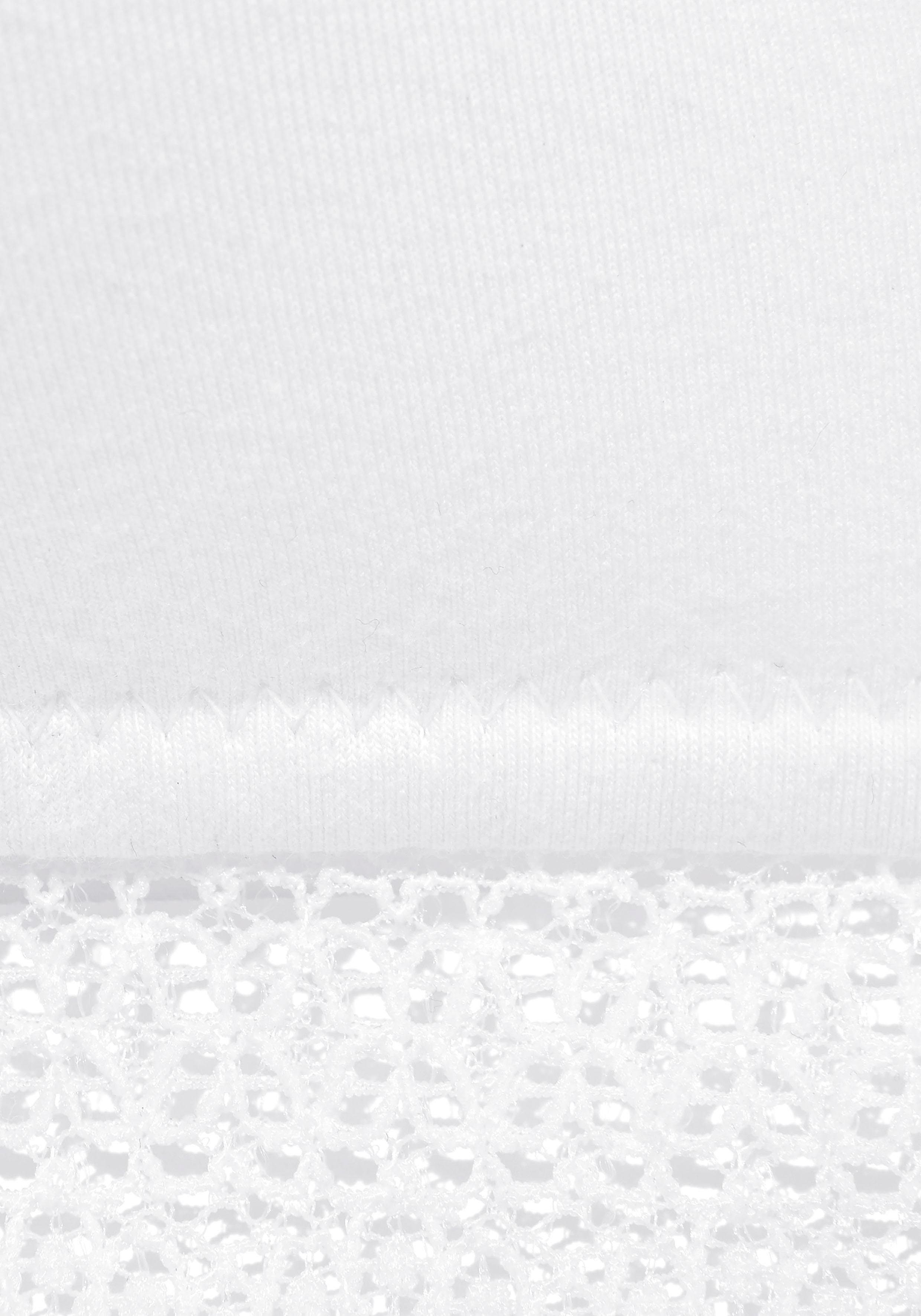 petite fleur Bralette-BH (Packung, 2 Stück) ohne Bügel mit Spitzenband, aus weicher Baumwolle, Basic Dessous