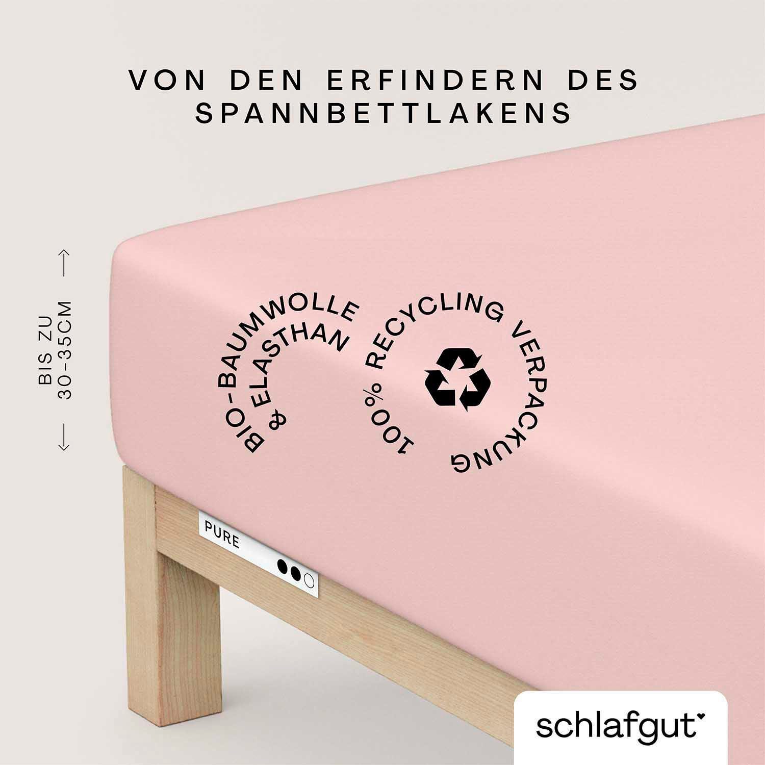 Schlafgut Spannbettlaken PURE Bio-Baumwolle mit Elasthan, 170 g/m², Bettlak günstig online kaufen