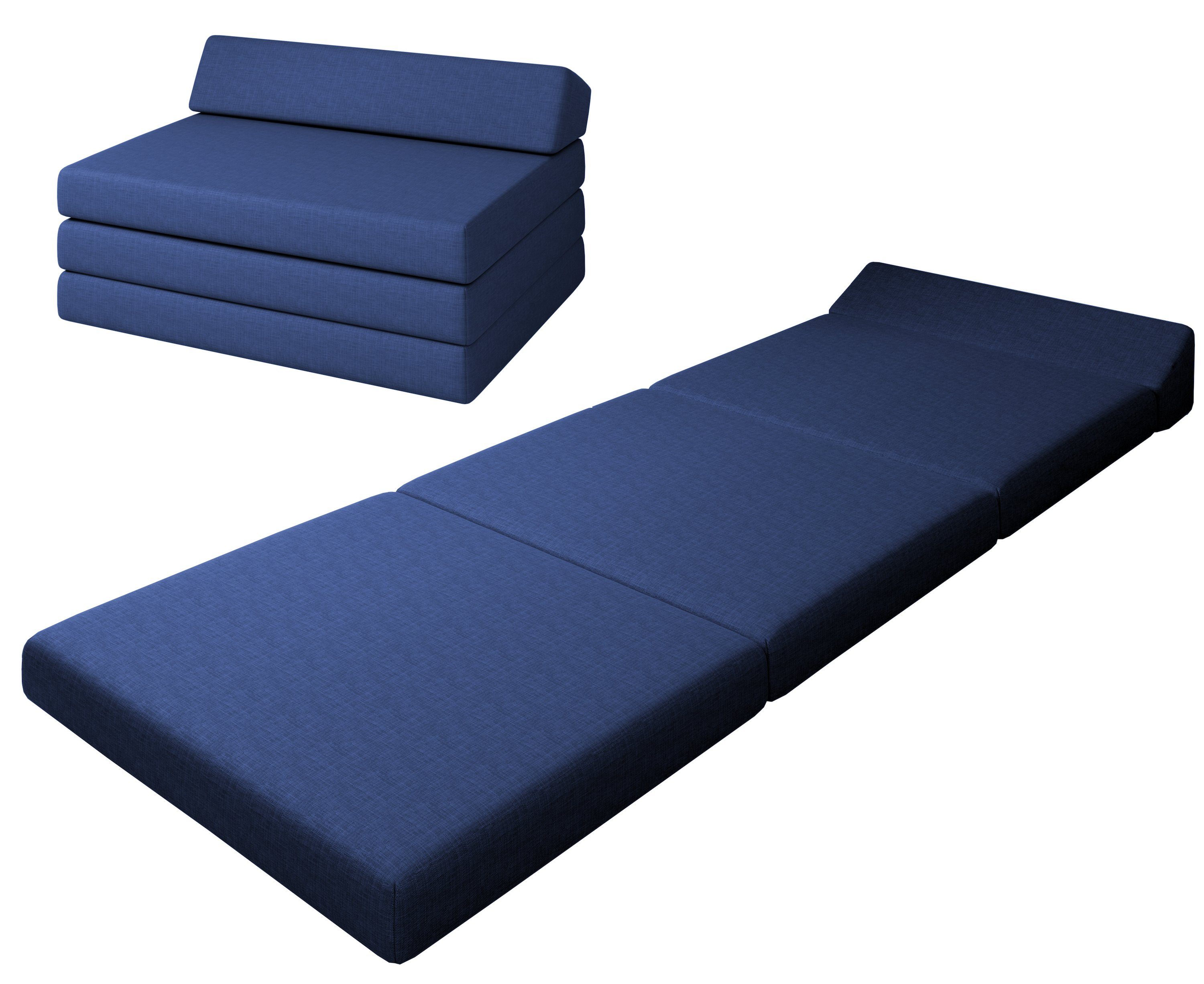 Klappmatratze Premium Klappmatratze mit Kopfteil, sunnypillow, günstig online kaufen