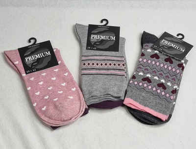 Toker Collection® Komfortsocken Damen Socken extra weich, ohne Gummidruck 3er Pack,verschiedene Muster (Packung, 3 Paar) atmungsaktiv