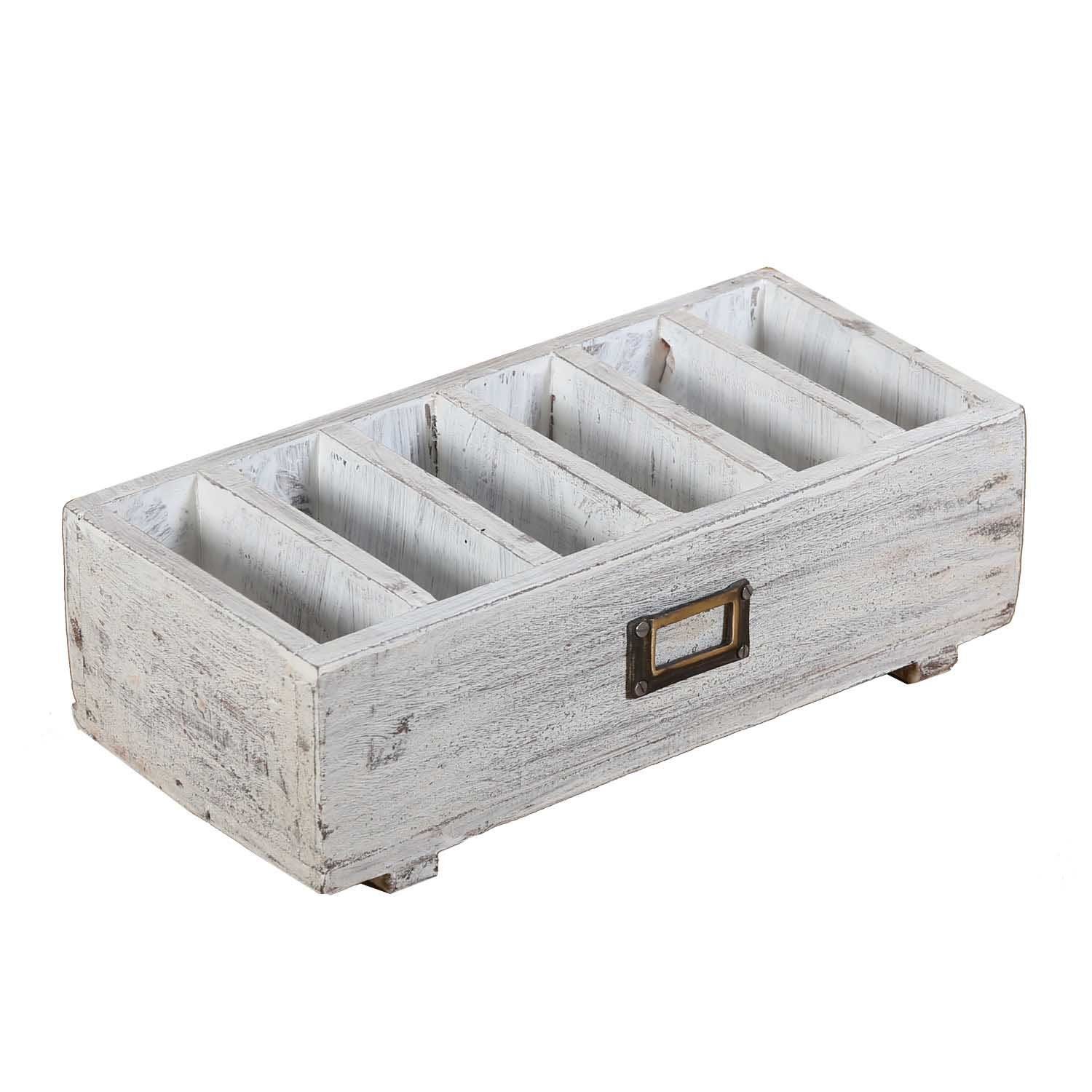 Casa Moro Organizer Organizer TIVOLI Shabby Weiß Holz Aufbewahrung Box Kiste, Massivholz NUA008