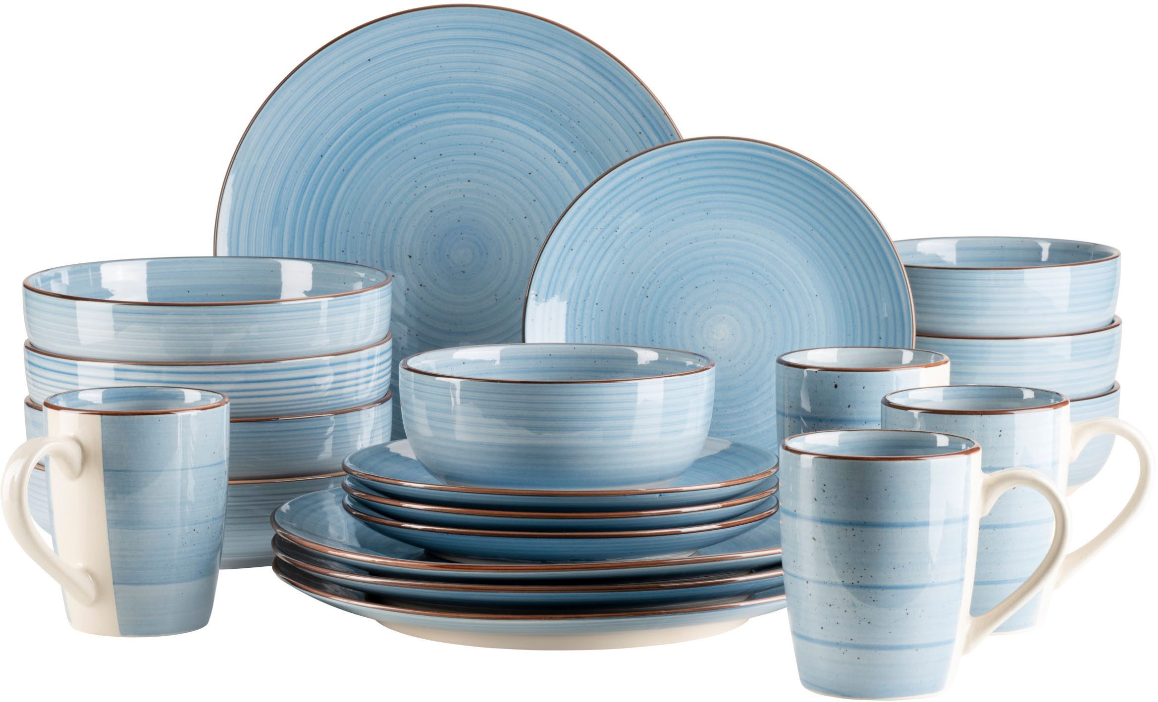 MÄSER Kombiservice VALMERA, Geschirr Set, Steinzeug (20-tlg), 4 Personen, Steinzeug