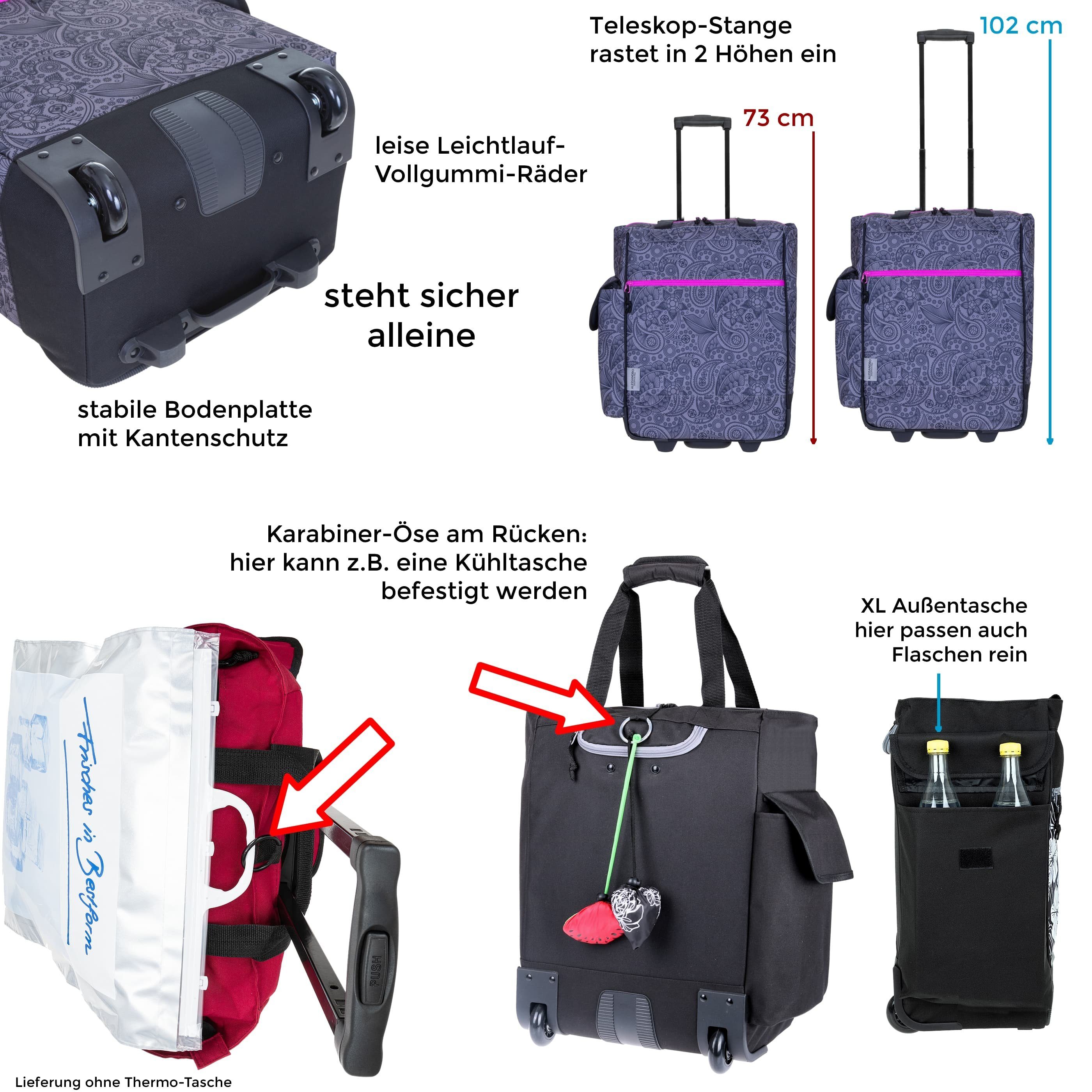 Alessandro Salvatore Einkaufstrolley Pro Shopping Trolley Einkaufswagen, Shoppingroller Einkaufsroller Trolly + Thermotasche – Bild 4 von 5