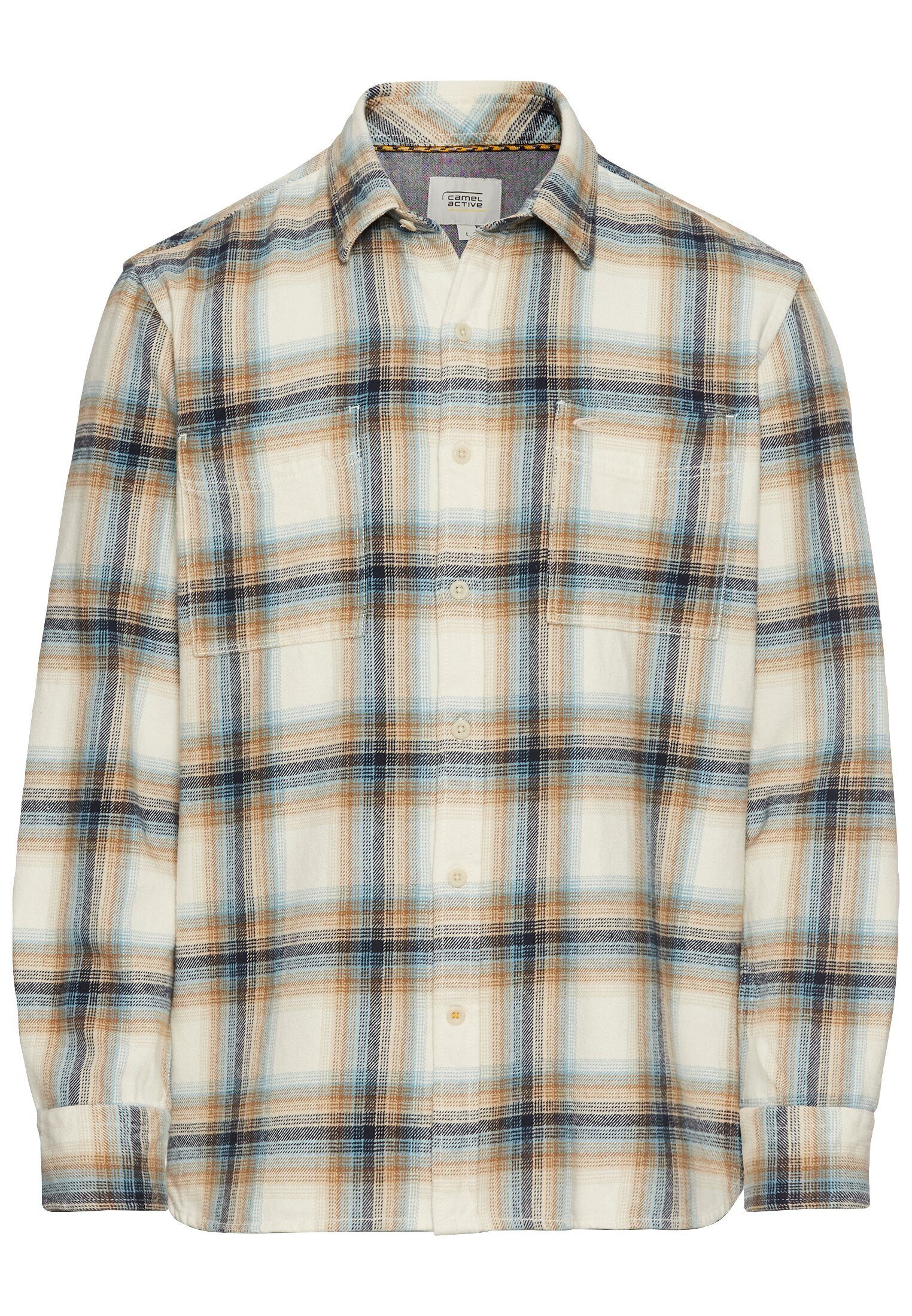 camel active Karohemd regular fit aus Baumwolle Langarm Kentkragen Kentkrag günstig online kaufen
