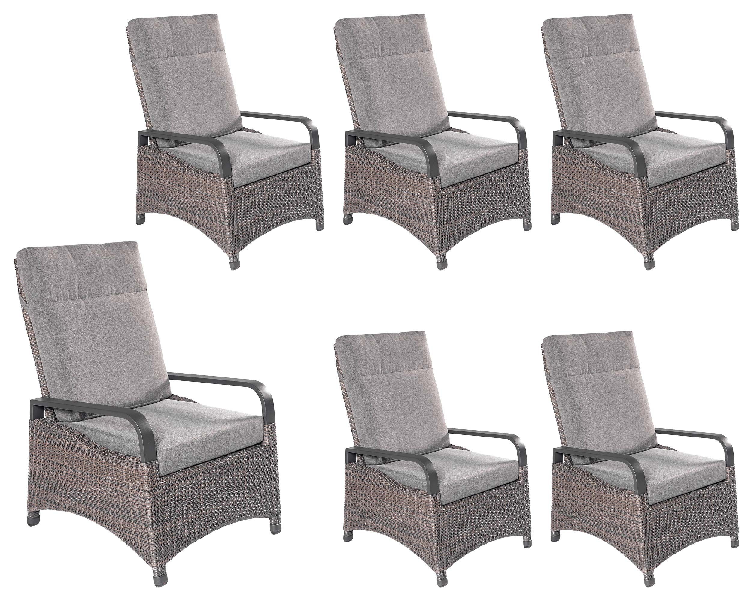 LC Garden Gartenstuhl »LC Garden 6er Set »Komido« Gartensessel omega