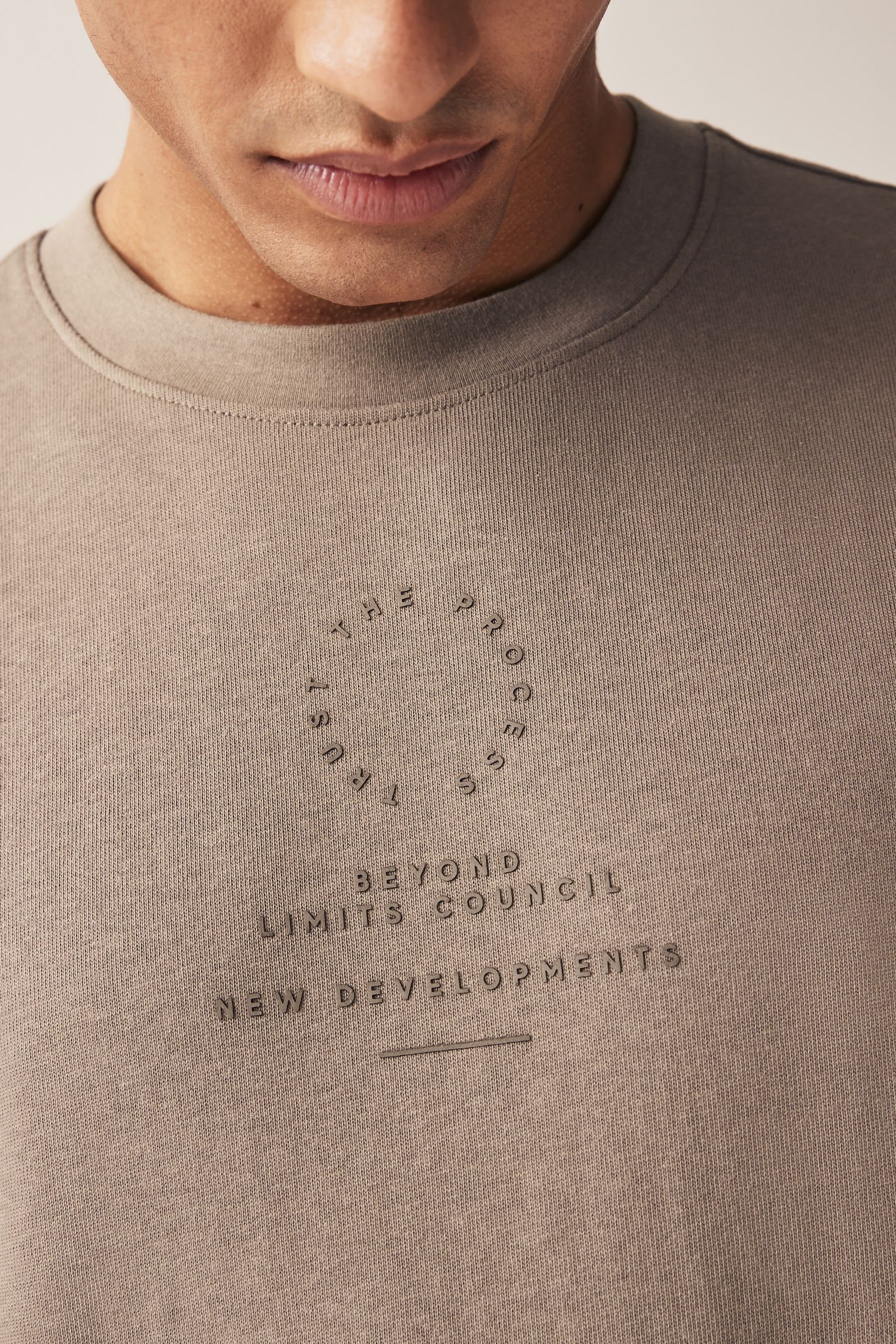 Neutral Front schwerem (1-tlg) T-Shirt Next T-Shirt Print aus Stoff