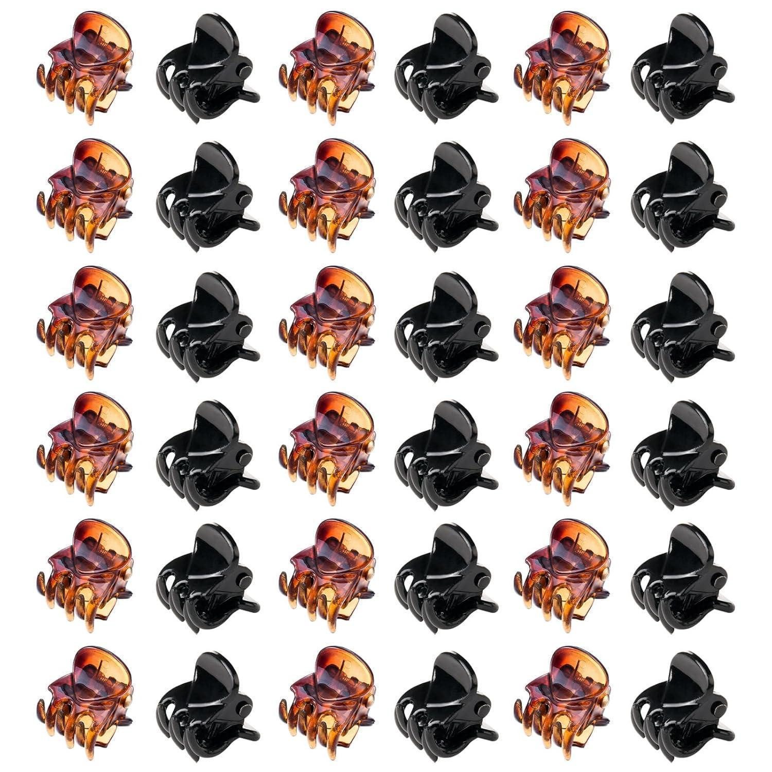 Aucuu Haarklammer Haarklammern 36 Stück Mini Haarspangen Klaue Clips Kunststoff