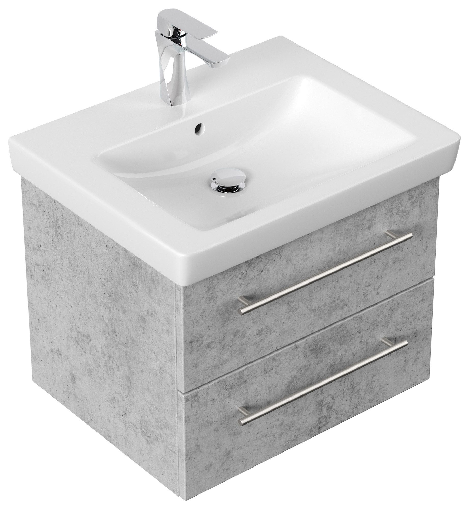 Magnolia Home Waschtisch Badmöbel mit Villeroy & Boch Subway 2.0 Waschbecken 60 cm SoftClose be