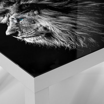 DEQORI Couchtisch 'König der Tiere im Profil', Glas Beistelltisch Glastisch modern