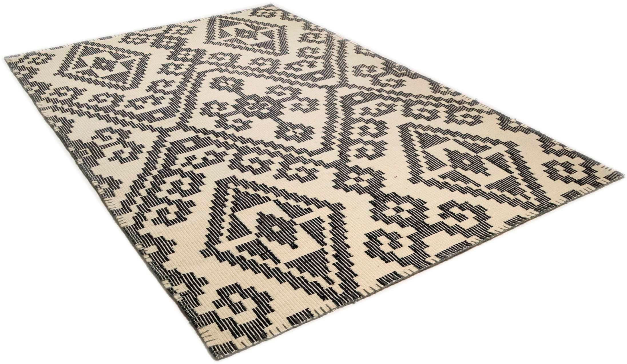TOM TAILOR HOME Wollteppich Large Pattern Kelim, rechteckig, Höhe: 6 mm, reine Wolle, handgewebt, Boho-Style