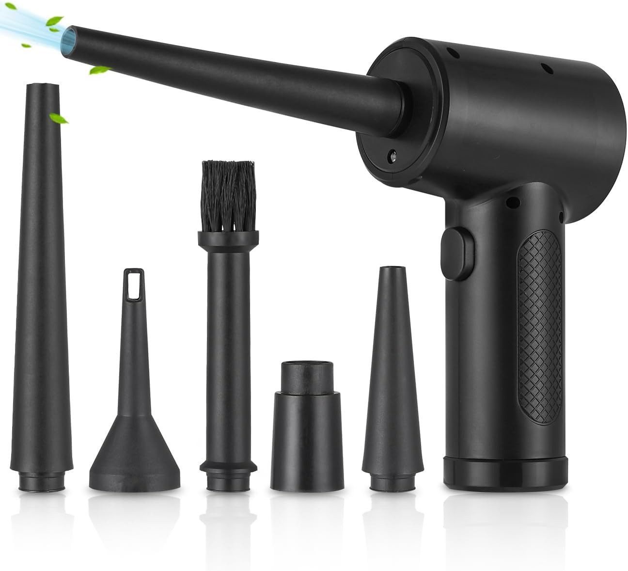 Vivitar Akku-Gebläse Druckluftspray Luftreinigungspistole 51000u/min Kabelloser Reiniger, (Multifunktionales Luftgebläse, Handsauger für Haus und Auto, mit 5 austauschbaren Düsen - Kein Staubsauger, LED-Bildschirm), Luftgebläse für PCs, Tastaturen, Kameras, Sofas, Tierhaare, Autos