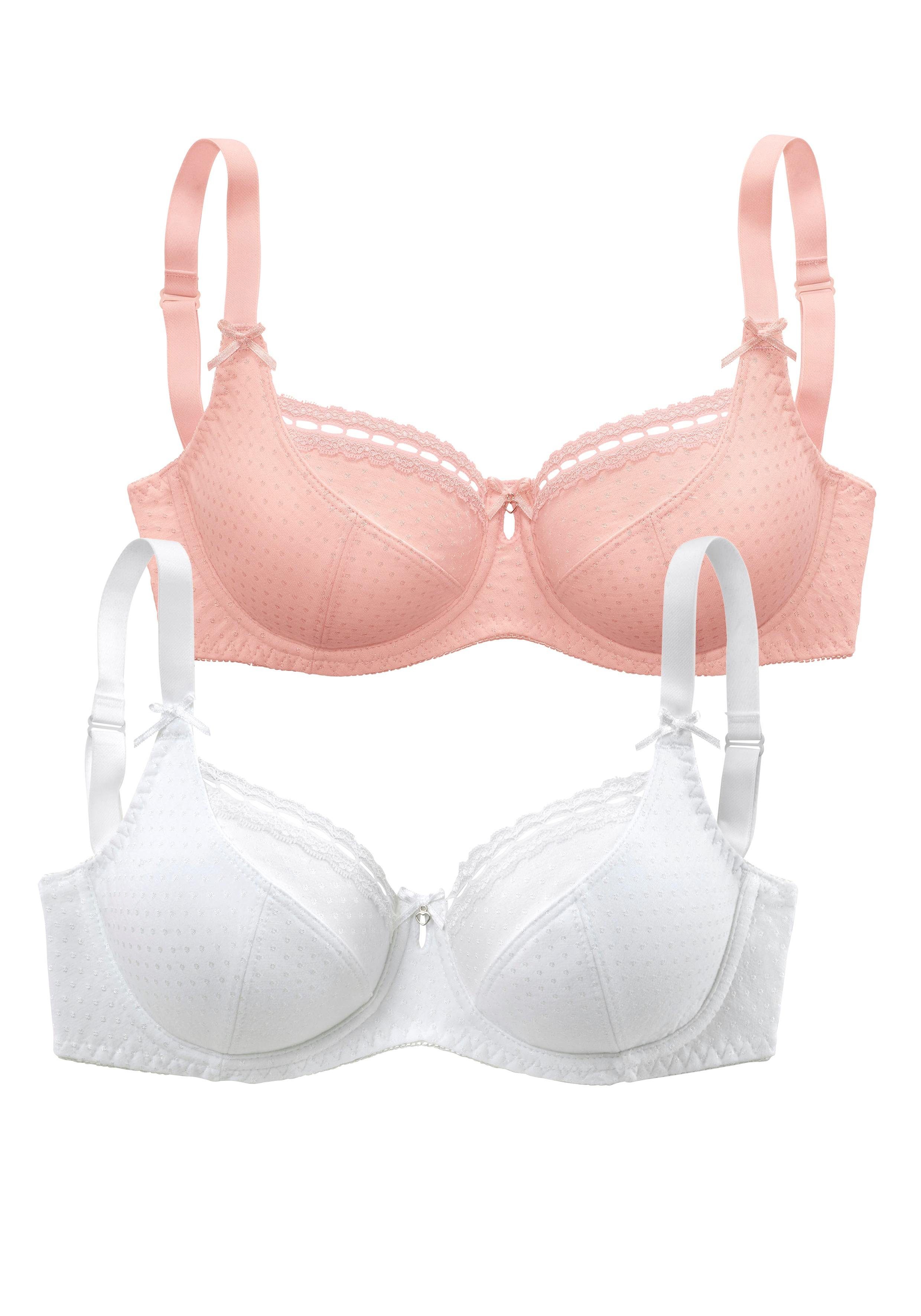 petite fleur by Lascana Bügel-BH (Packung, 2 Stück) aus Baumwolljacquard im Dirndl-Schnitt, Dessous