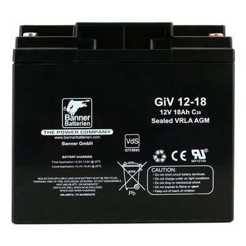 Banner Batterien Batterie Stand by Bull 12 Volt 18 Ah GIV 12-18 Batterie, 12 Volt 18 Ah GIV 12-18