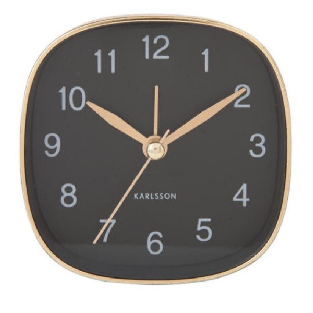 Karlsson Uhr Wecker Travel Square Alarm Clock Schwarz