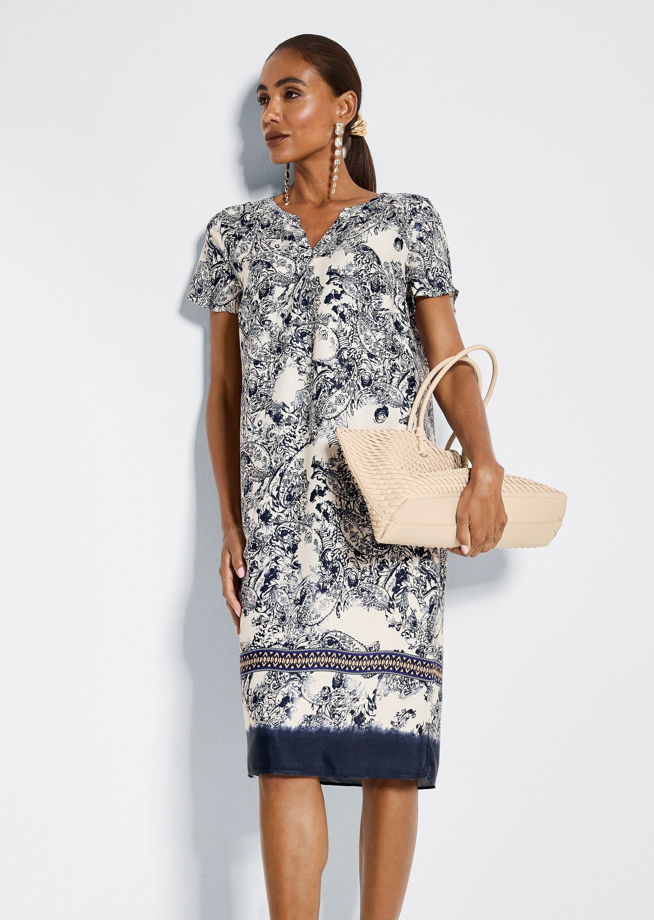 Midikleid Viskosekleid mit Paisley-Print