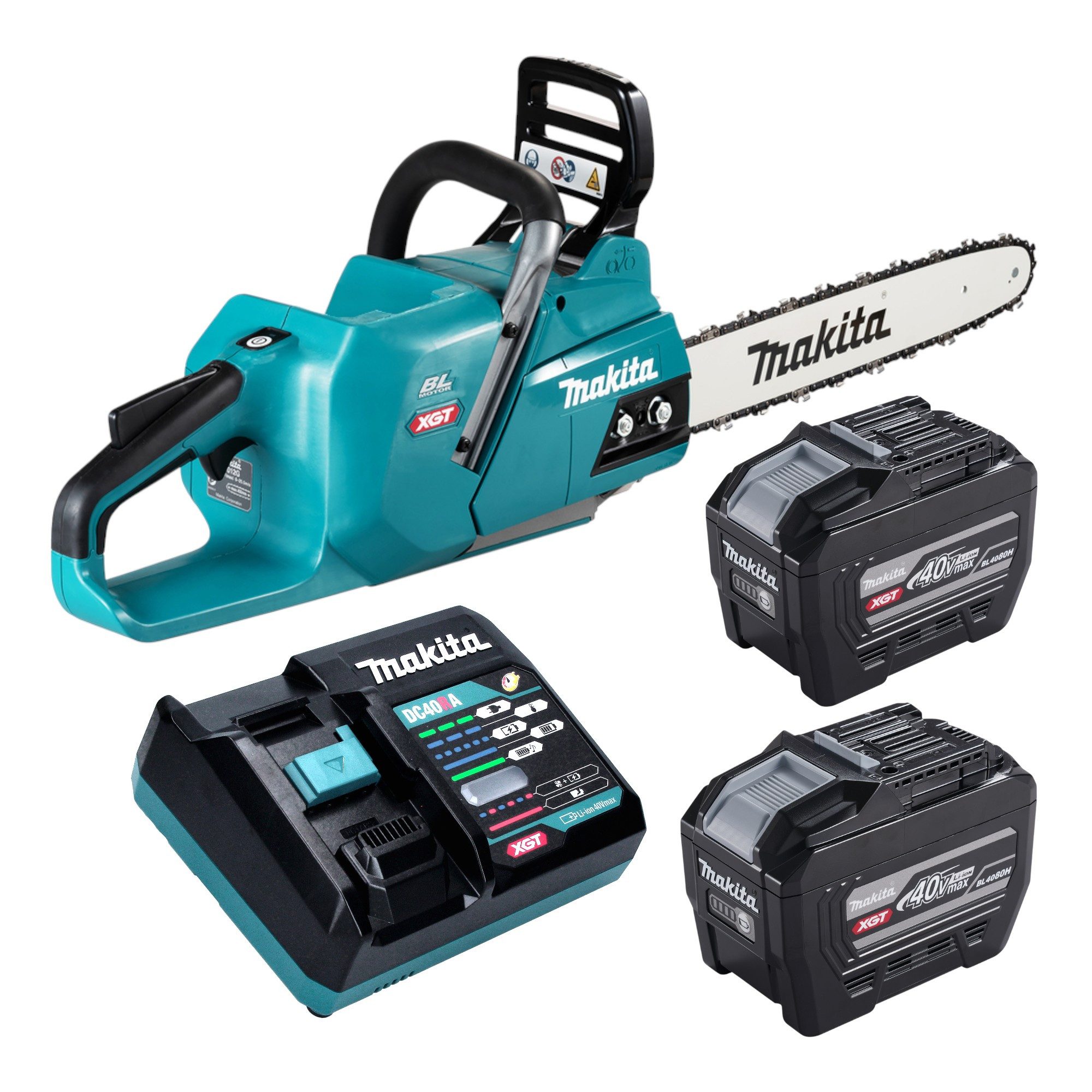 Makita Benzin-Kettensäge UC 012 GE201 Kettensäge 40 V max. 40 cm + 2x Akku 8,0 Ah + Lader