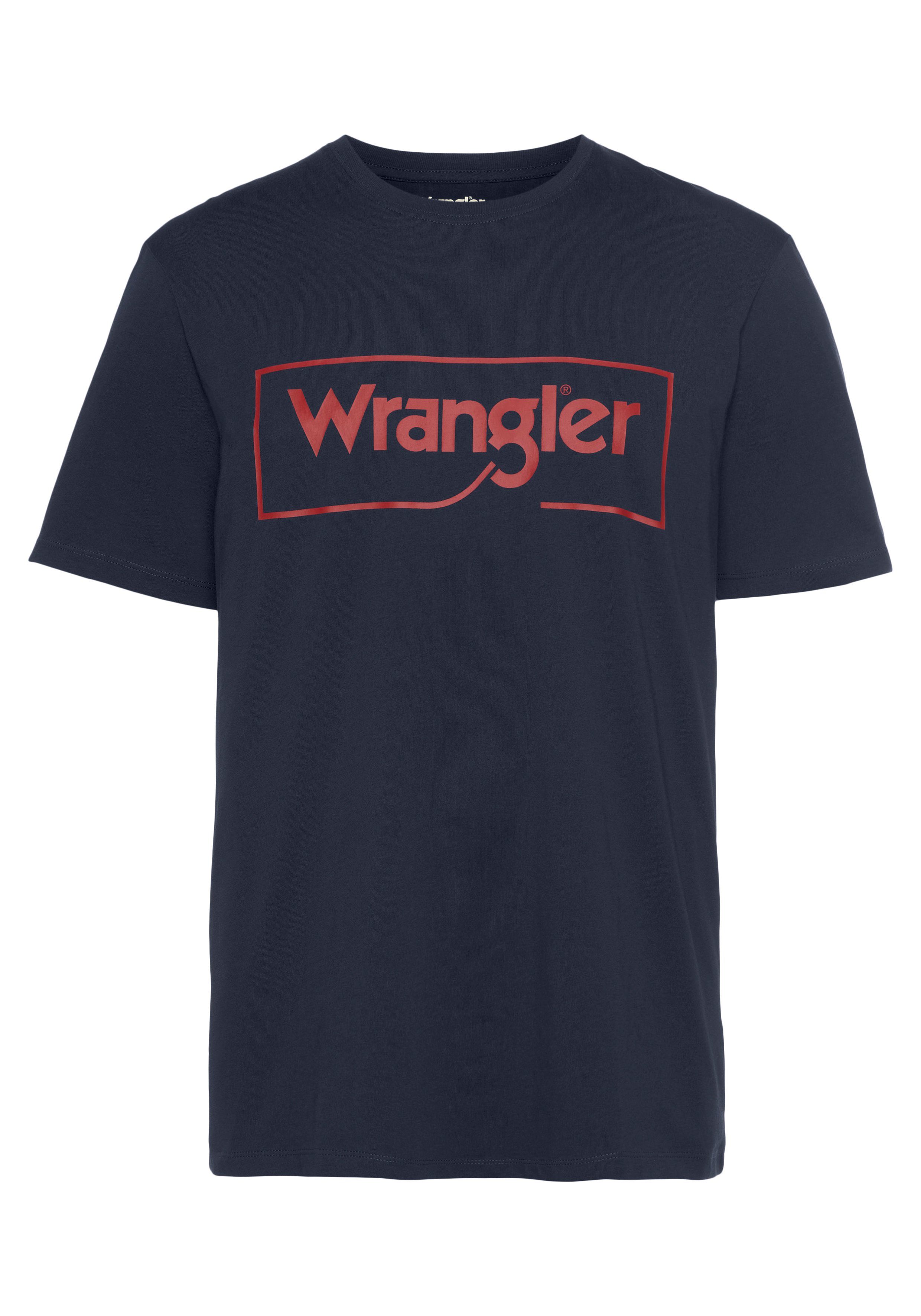 Logo Frame navy Tee T-Shirt Wrangler