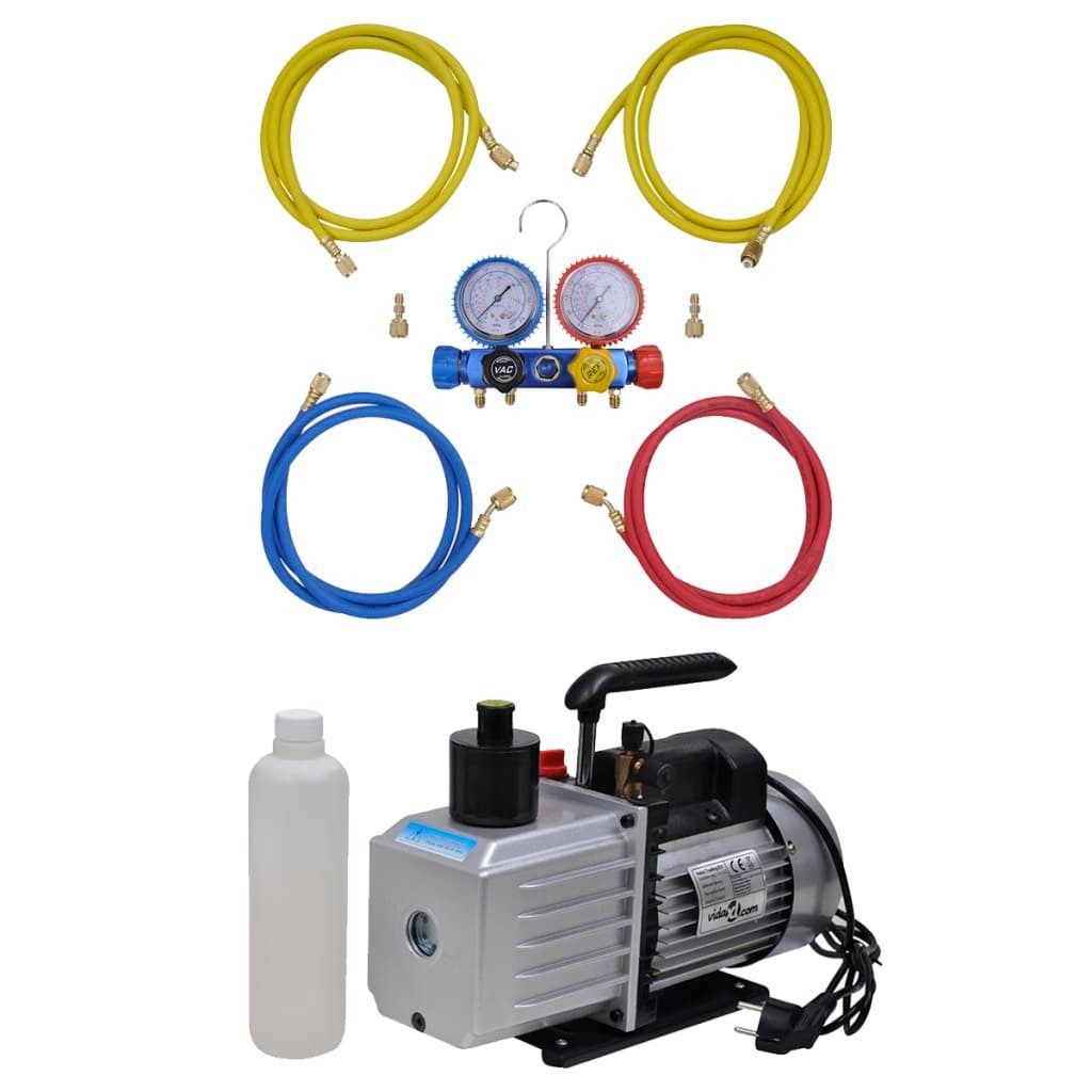 Kompressor Vakuumpumpe 100 L min 4-Wege-Verteiler-Manometer Klimaanlagen