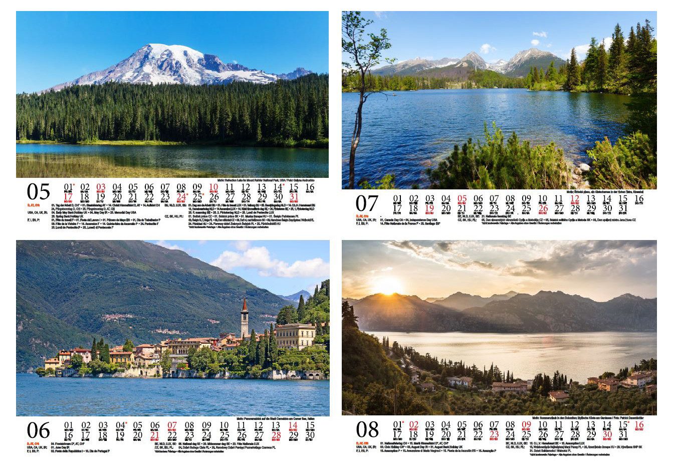 Seelenzauber Tischkalender Reisezauber Bergseen DIN A5 Tischkalender für 2026 Bergseen Gipfel