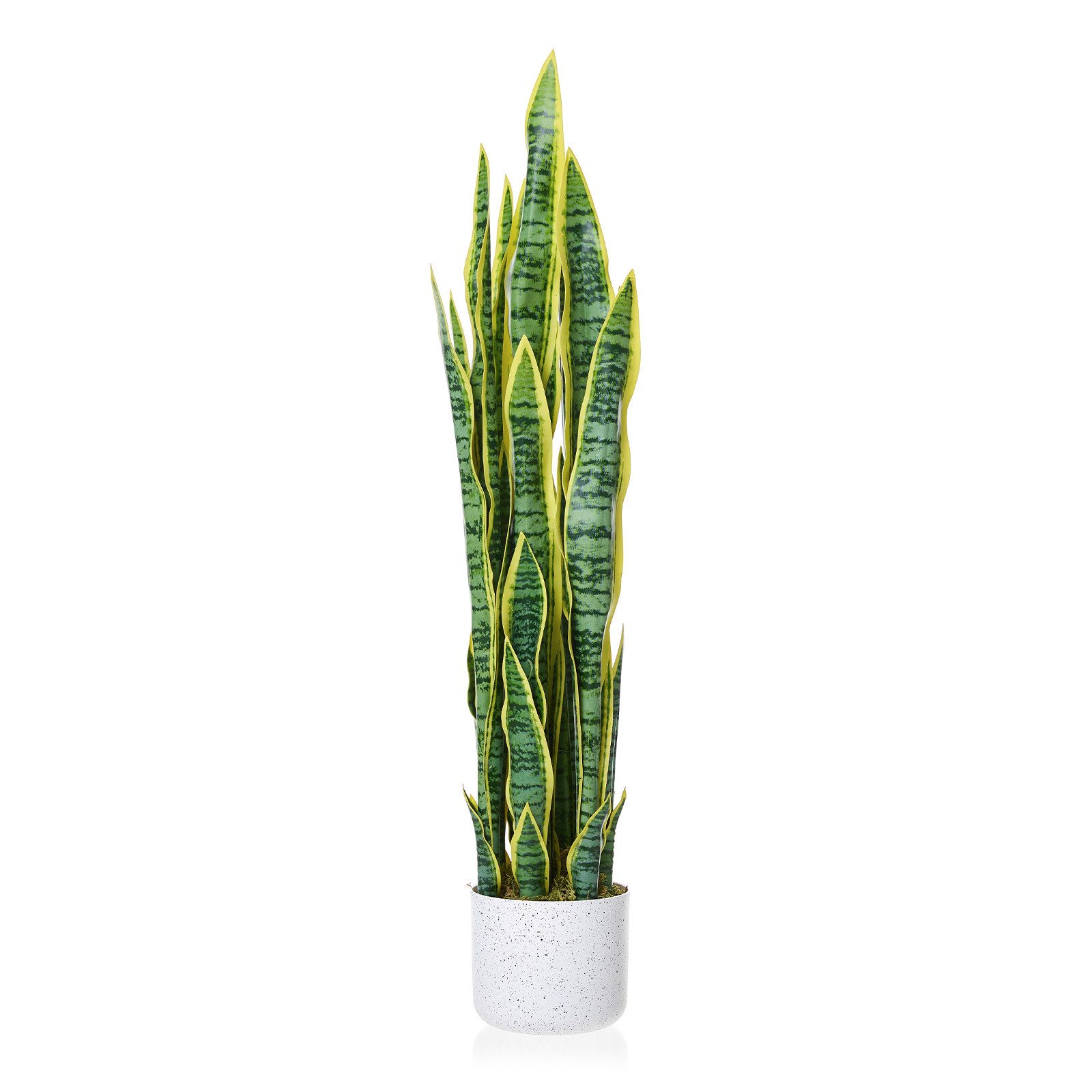 Kunstpflanze 90cm Künstliche Sansevieria mit Topf, Große Künstliche Pflanzen Deko, GarveeMore, Höhe 90 cm