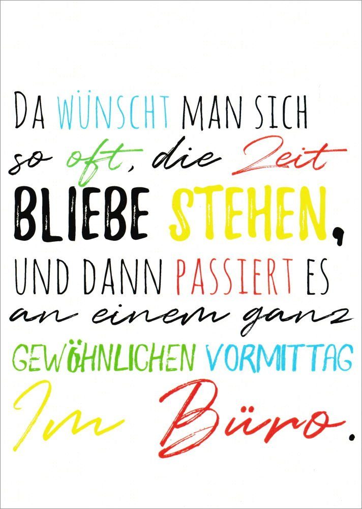 Postkarte "Da wünscht man sich so oft, die Zeit bliebe"