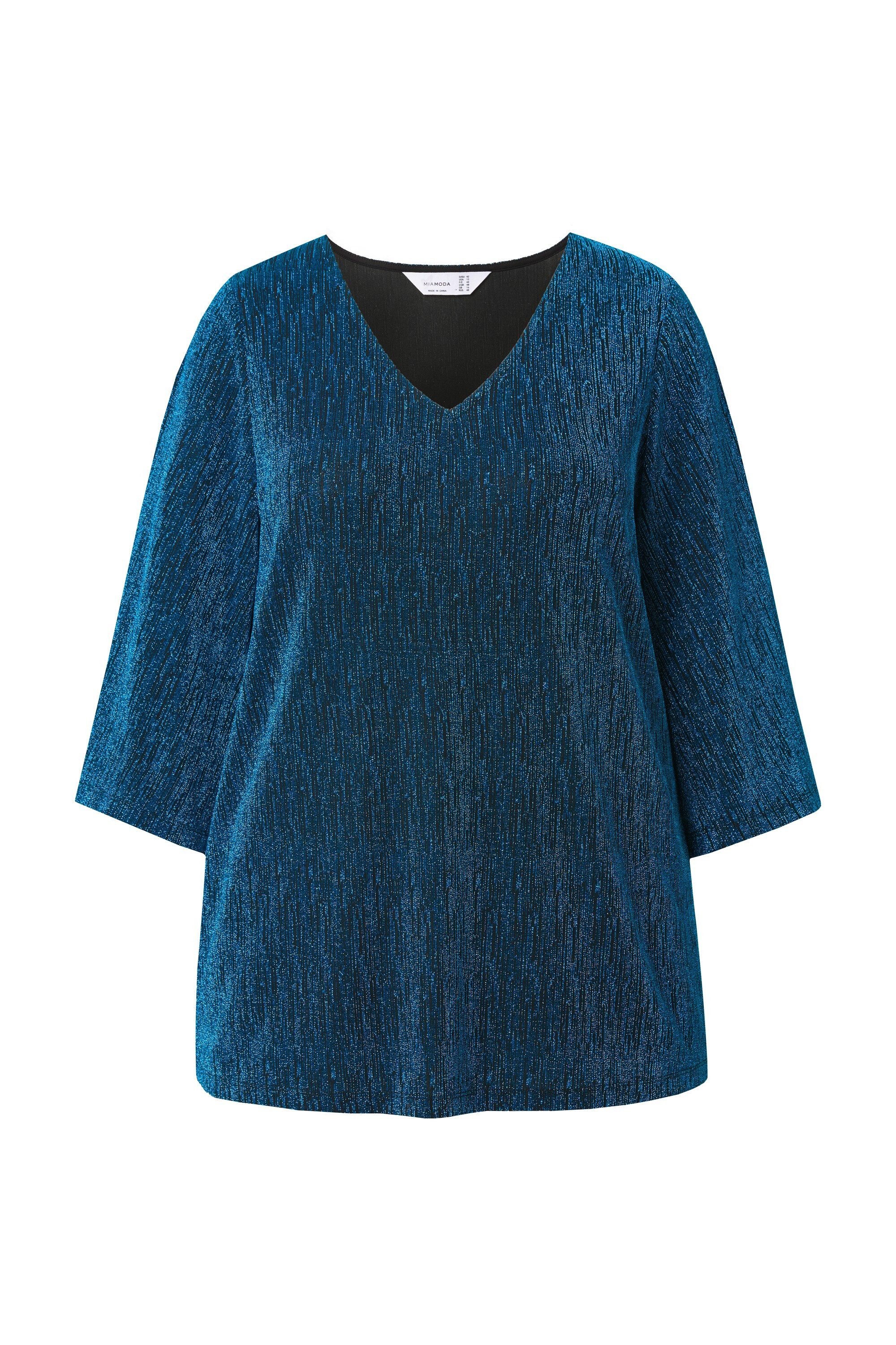 MIAMODA T-Shirt T-Shirt A-Linie Glitzer-Effekt 3/4-Ärmel günstig online kaufen