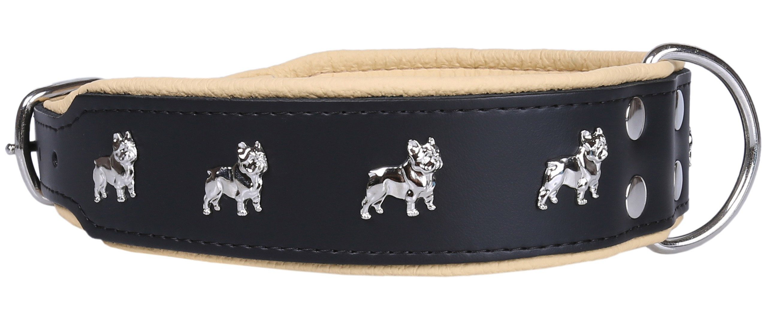 Sarcia.eu Hunde-Halsband Schwarzes Hundehalsband französische Bulldogge- 65 cm