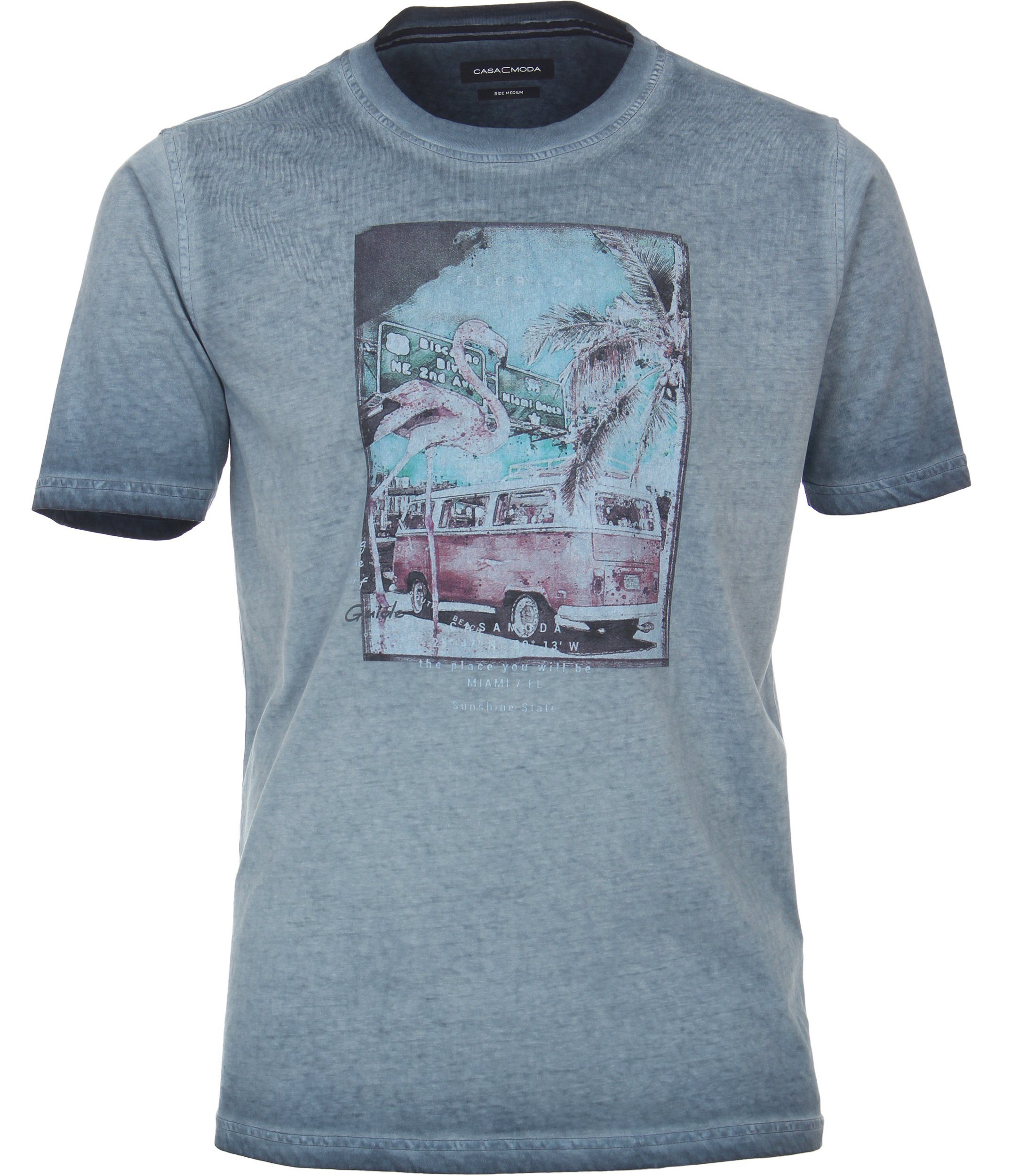 CASAMODA T-Shirt Print graues Mittelblau