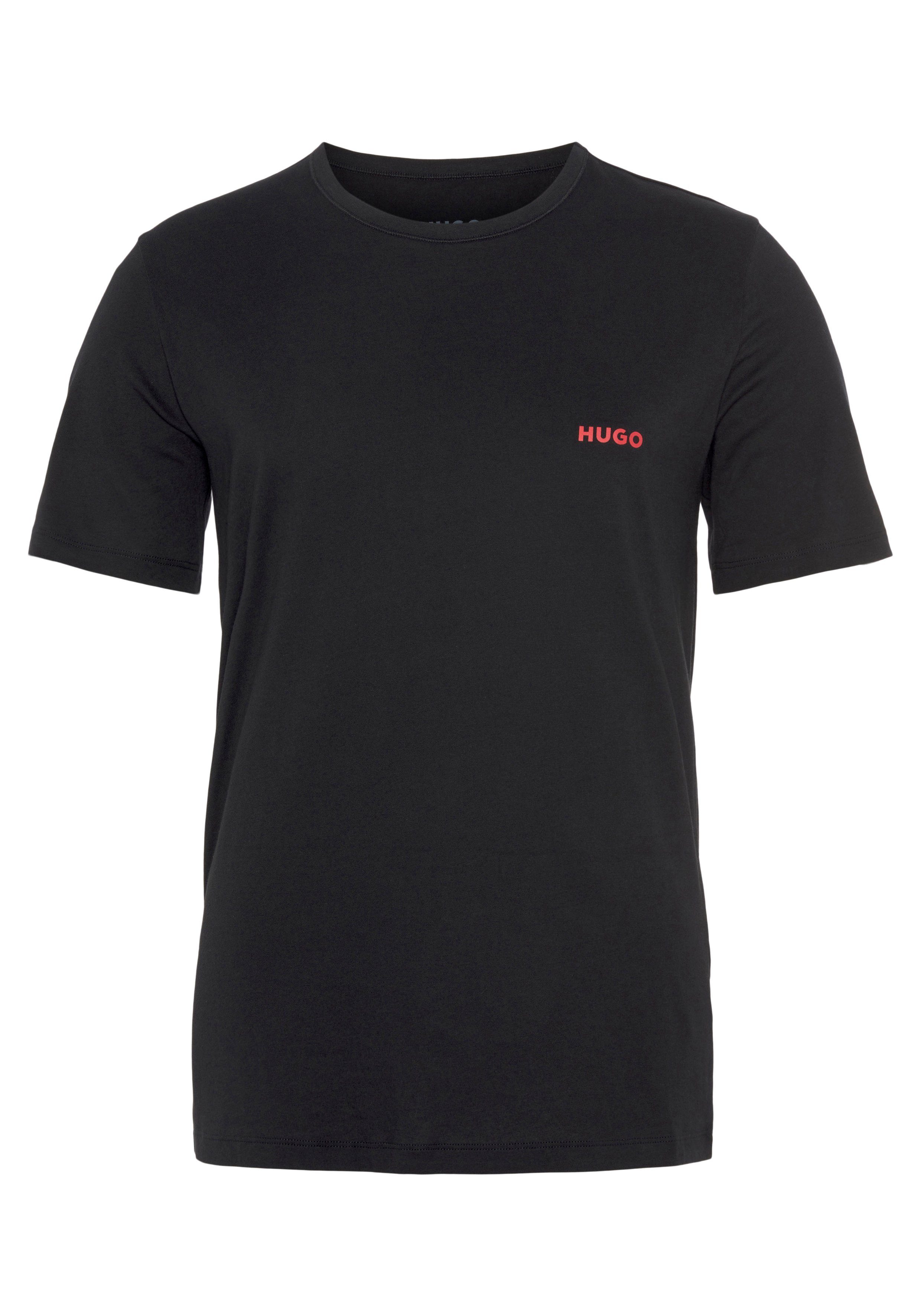 10217251 mit 01 Logo 3er Pack) (Packung, TRIPLET RN T-SHIRT HUGO auf P T-Shirt Navy Brust der HUGO