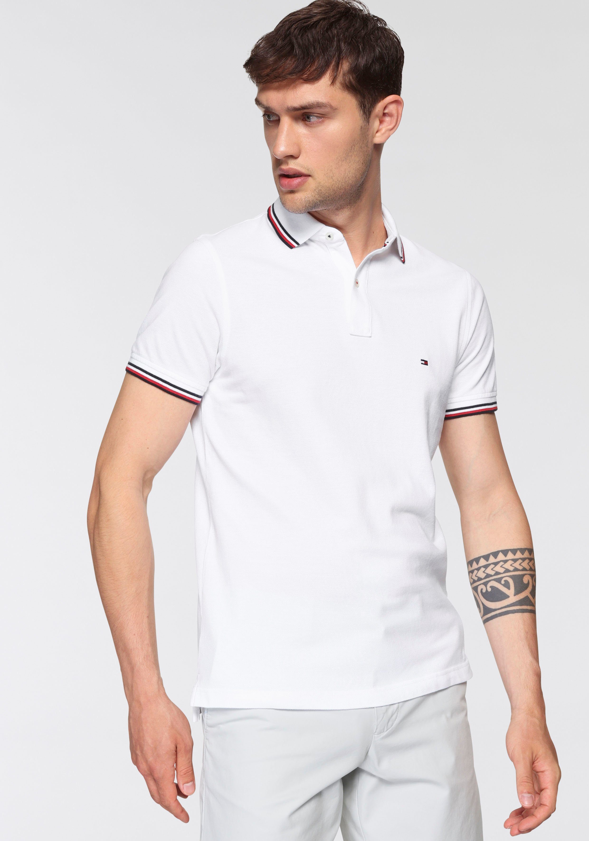 Hilfiger TOMMY POLO Tommy Poloshirt TIPPED white SLIM