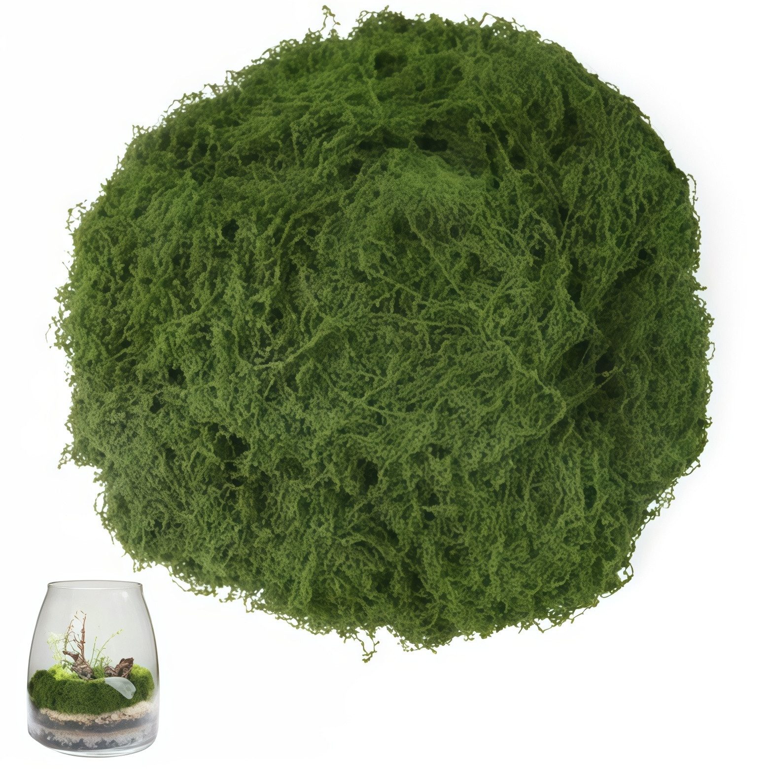 FOUORTUNATE-BEE Bastelmoos 200 g künstliches Moos in Dunkelgrün für Dekoration & DIY, (1-tlg), Ideales Bastel-Material für Wand, Hochzeit & Modellbau