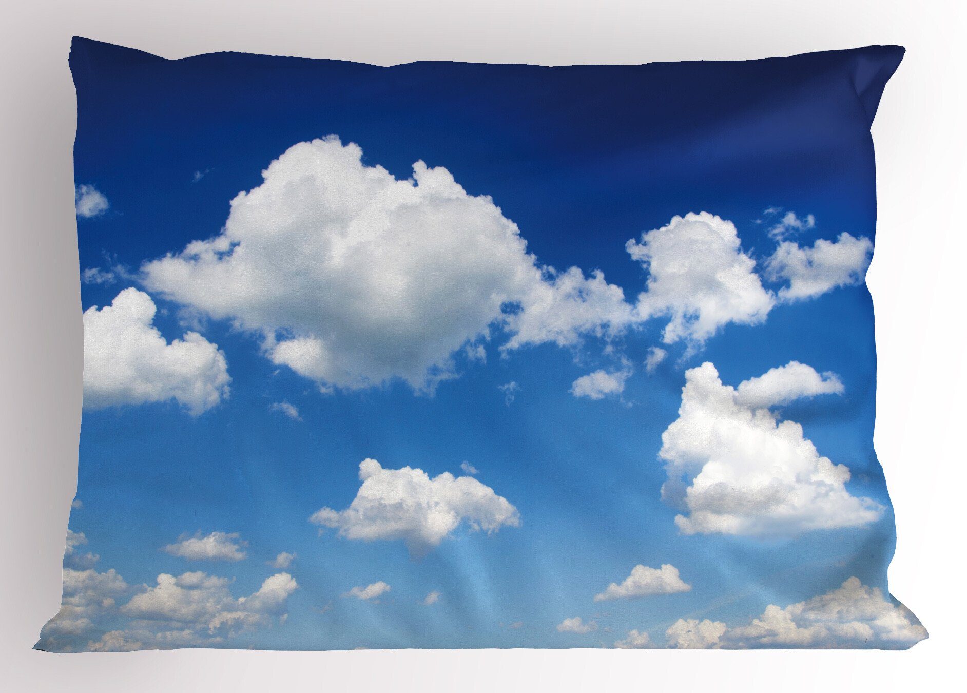 Stück), Tageslicht Dekorativer Gedruckter Fluffy Wolkengebilde (1 Blauer Kissenbezüge Kopfkissenbezug, Queen Abakuhaus Himmel Size