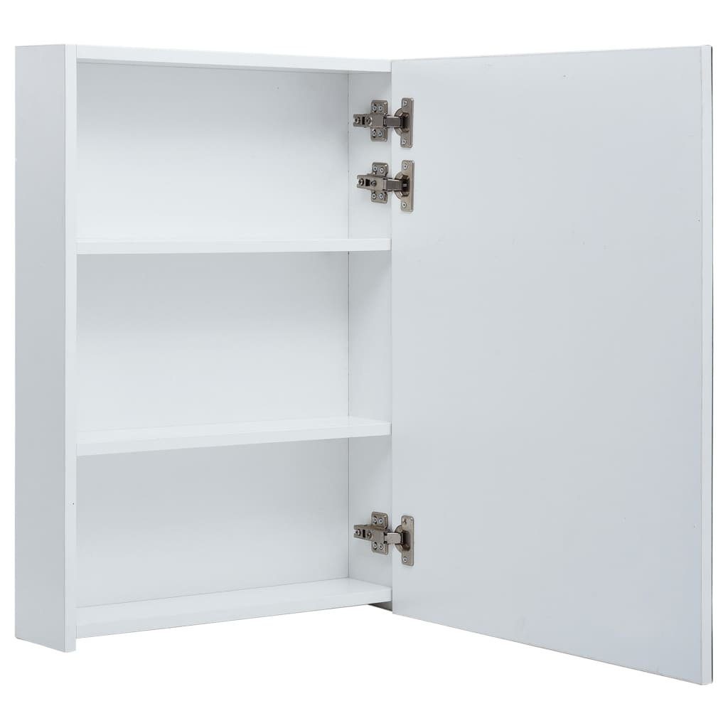 Tür (LxBxH: Badezimmerspiegelschrank möbelando mit Weiß in 13x50x70 3007473 aus 3 und Beleuchtung MDF Fächern inkl. einer cm)