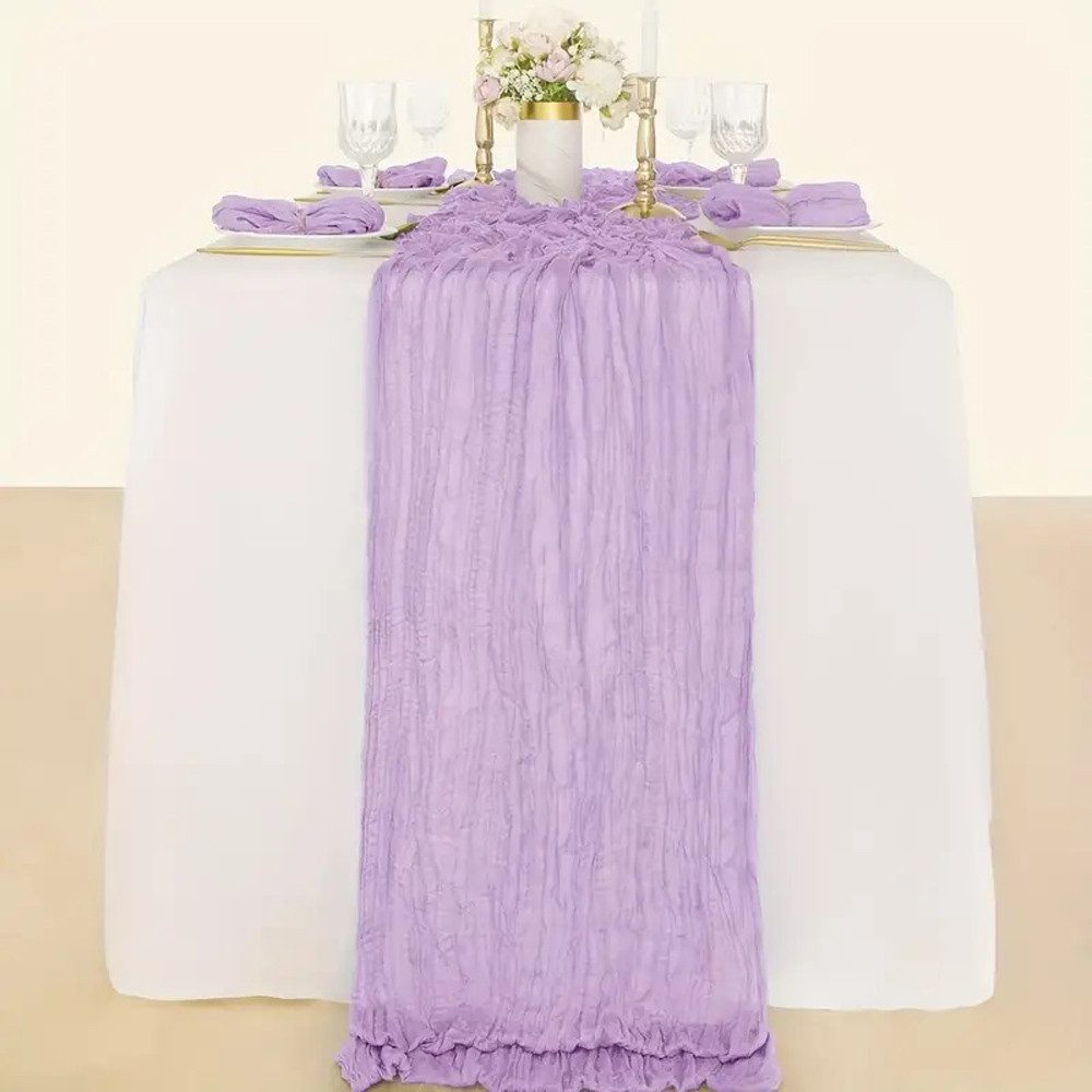 Coonoor Tischläufer Bali-Gaze mit Falten Tischdecke Bohemian Tabelle Flagge (1-tlg), 90 x 300 cm Romantische Tischdecke Dekoration