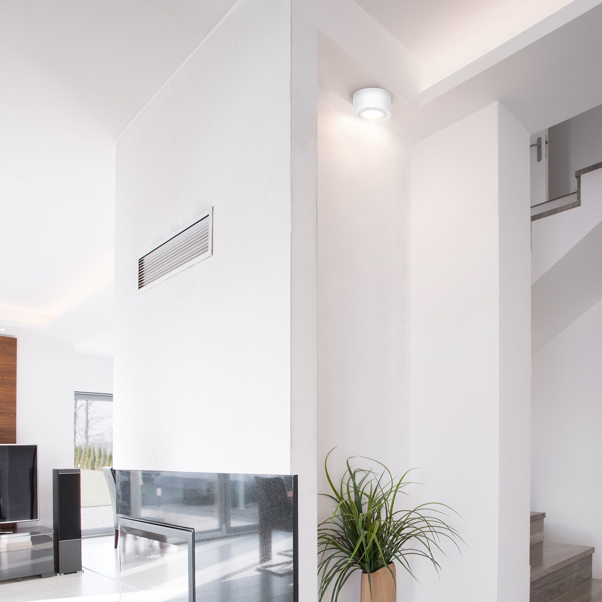 Briloner Leuchten Deckenleuchte LED Deckenlampe Extra-Warmweiß schwenkbar 3000K, LED fest integriert, 2700K - Extra Warmweiß, Reflektor schwenkbar, silber, LED, Warmweiß 3000K, 5W - 470 lm