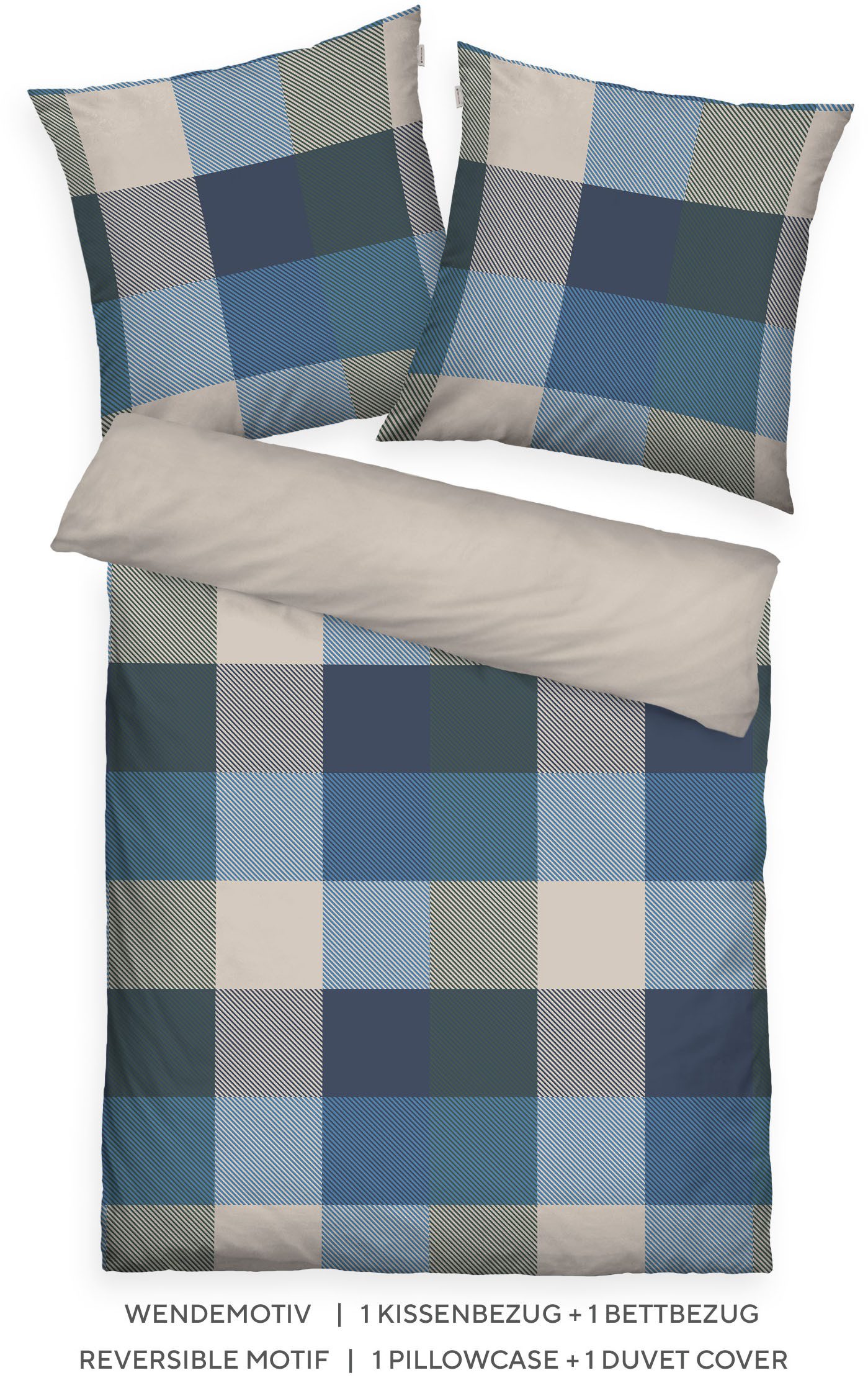TOM TAILOR HOME Wendebettwäsche BOLD MOSAIC in Gr. 135x200cm, 155x220cm oder 200x220cm, Flanell, 2 teilig, new bedroom, gewebtes Label