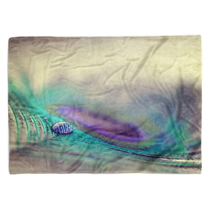 Sinus Art Handtücher Handtuch Strandhandtuch Saunatuch Kuscheldecke mit Fotomotiv Tropfen Feder Foto Baumwolle-Polyester-Mix (1-St) Handtuch