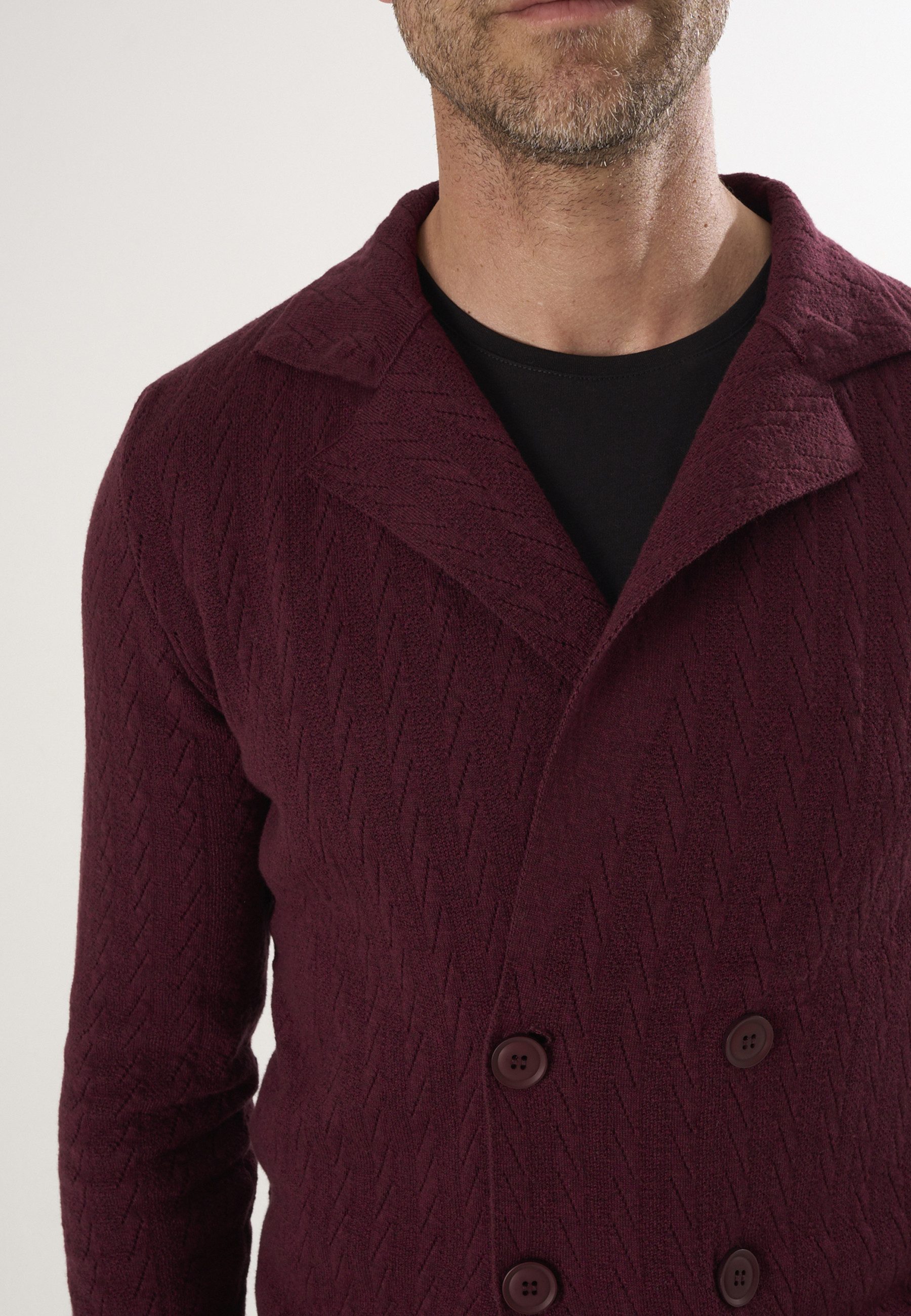 Felix Hardy Strickjacke Cardigan mit gekerbtem Kragen